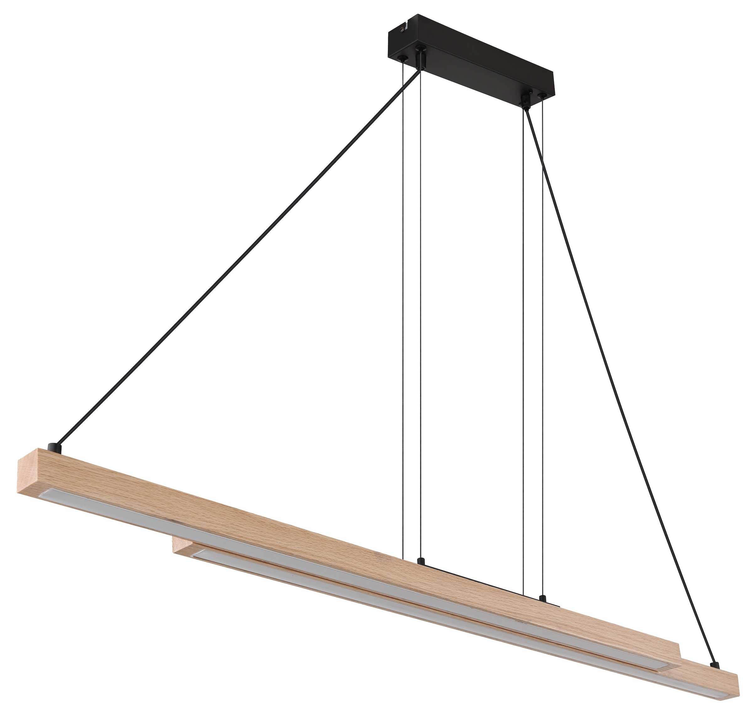 GLOBO LIGHTING Hängeleuchte »GREKKIE« LED-Modul 1 Stk. Schwarze Hängeleuchte MDF mit opal Kunststoff, dimmbar, Fernbedienung
