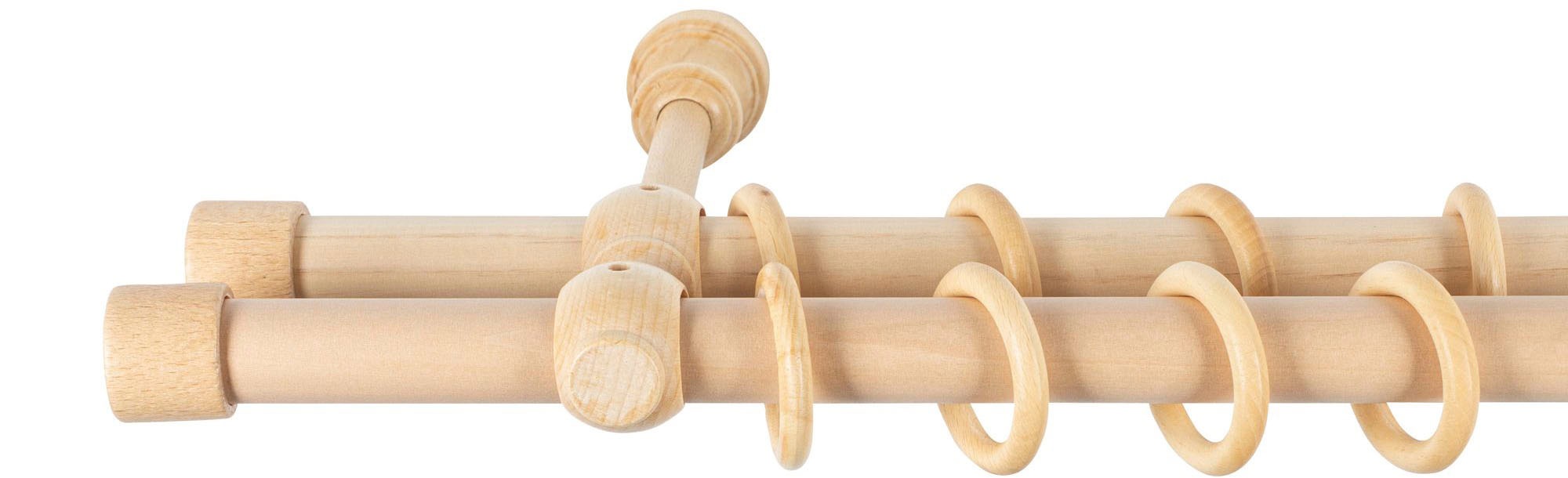 SN DECO GROUP Gardinenstange "Cafiro" 2 läufig-läufig Fixmaß 28 mm, Holz, v günstig online kaufen