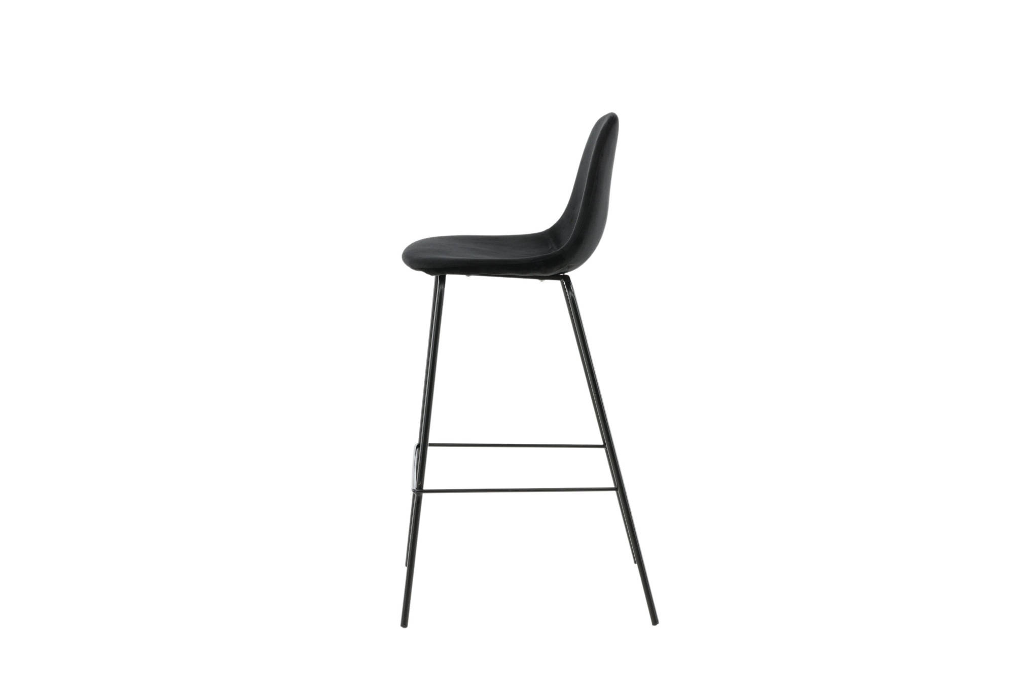 Venture Home Barhocker »Polar, 2er-Set Barhocker in Schwarz-Samt, luxuriös, 150 kg belastbar« 2 Stk. tlg. Tresenstuhl, weicher Bezug, schwarze Metallbeine, Fußstütze, edel