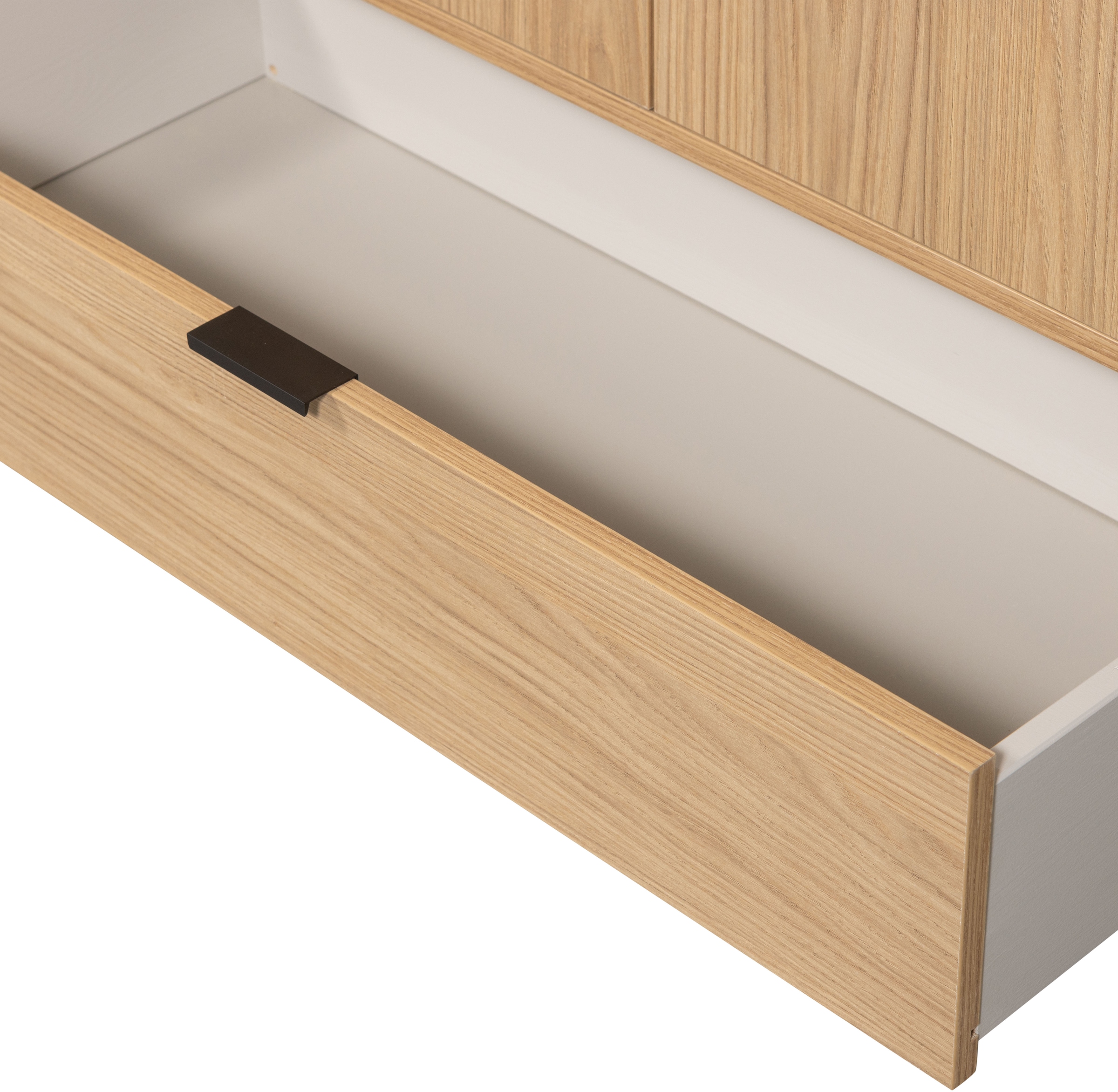 WOOOD Mehrzweckschrank »Silas« Silas Schrank aus Eichenmelamin auf Metall, 2 Türen und viel Stauraum