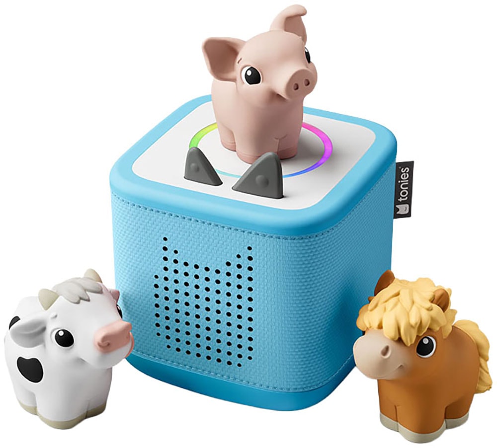 TONIES Lautsprecher "Toniebox 2 Starter Set My First Tonies Bauernhof", B:13cm H:12,6cm T:13cm, blau, Lautsprecher