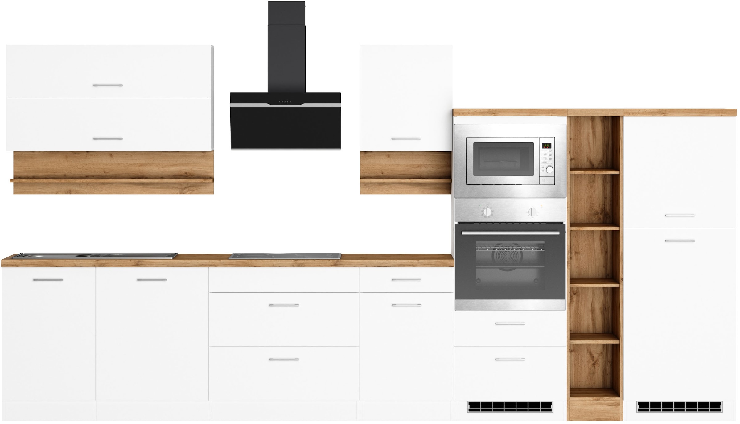 KOCHSTATION Küchenzeile "KS-Milan" 390 cm breit, viel Stauraum, wahlweise m günstig online kaufen