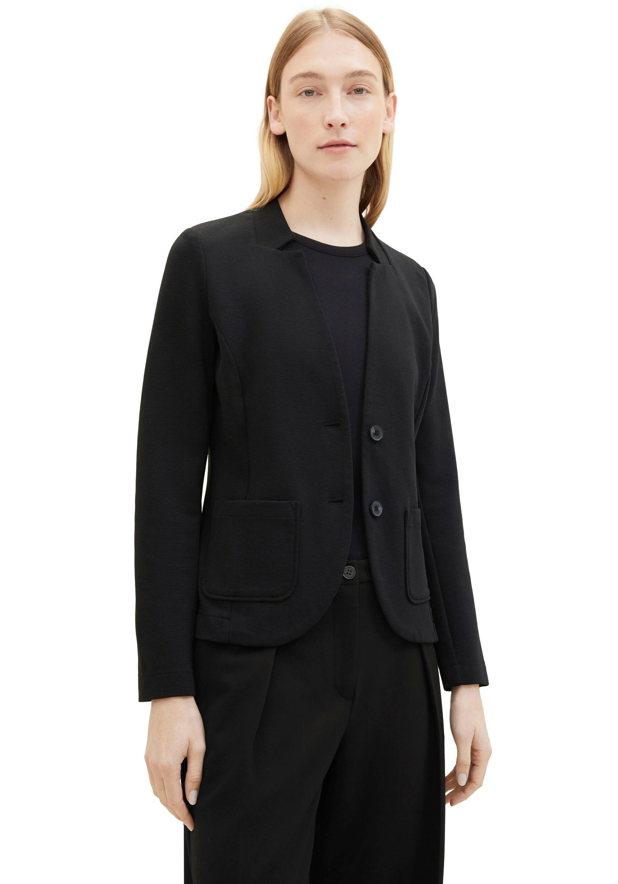 TOM TAILOR Sweatblazer "Ottoman", mit aufgesetzten Taschen und Struktur