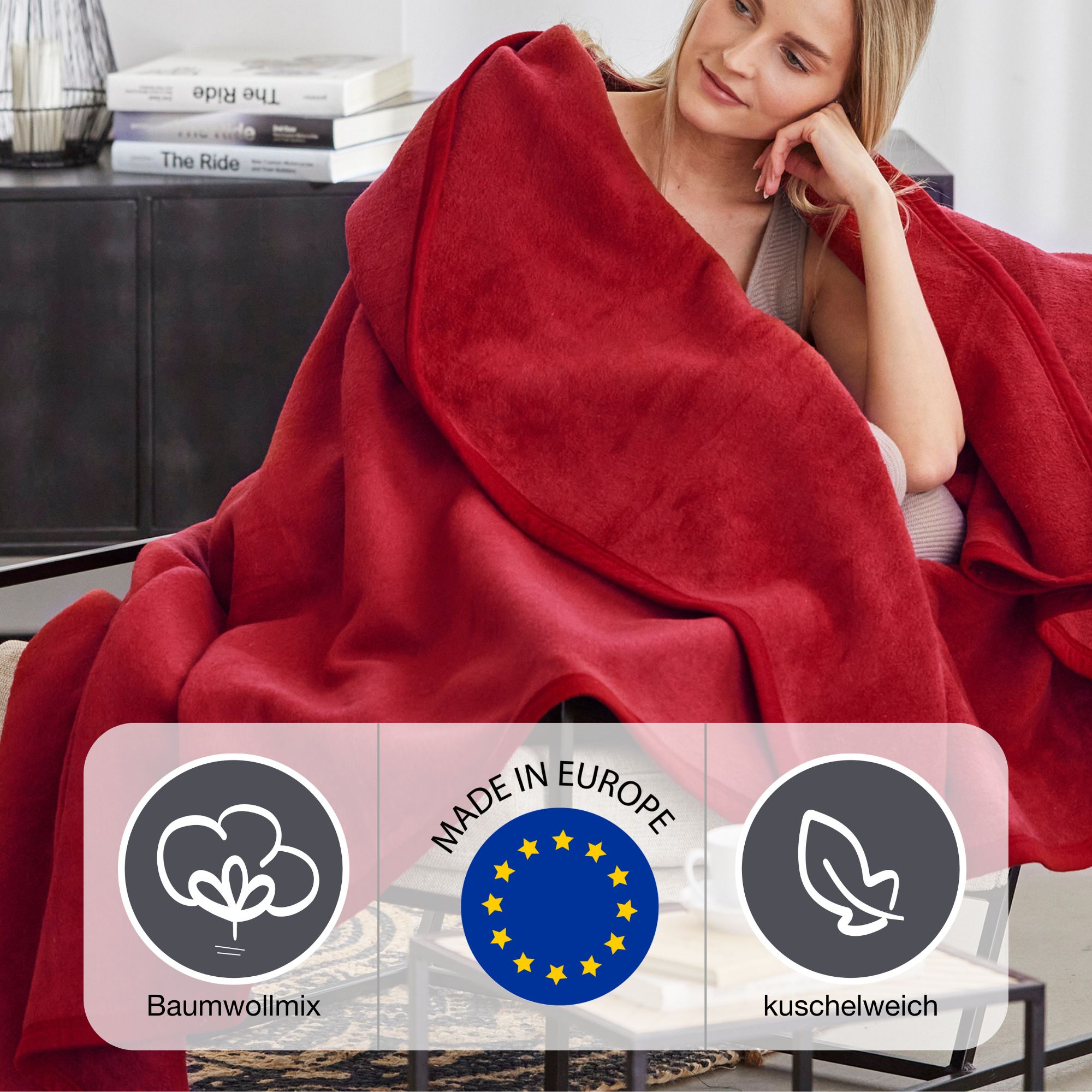 Thumbnail - IBENA Wohndecke "Luxus", verschiedene Größen, unifarbenes Design, Kuscheldecke