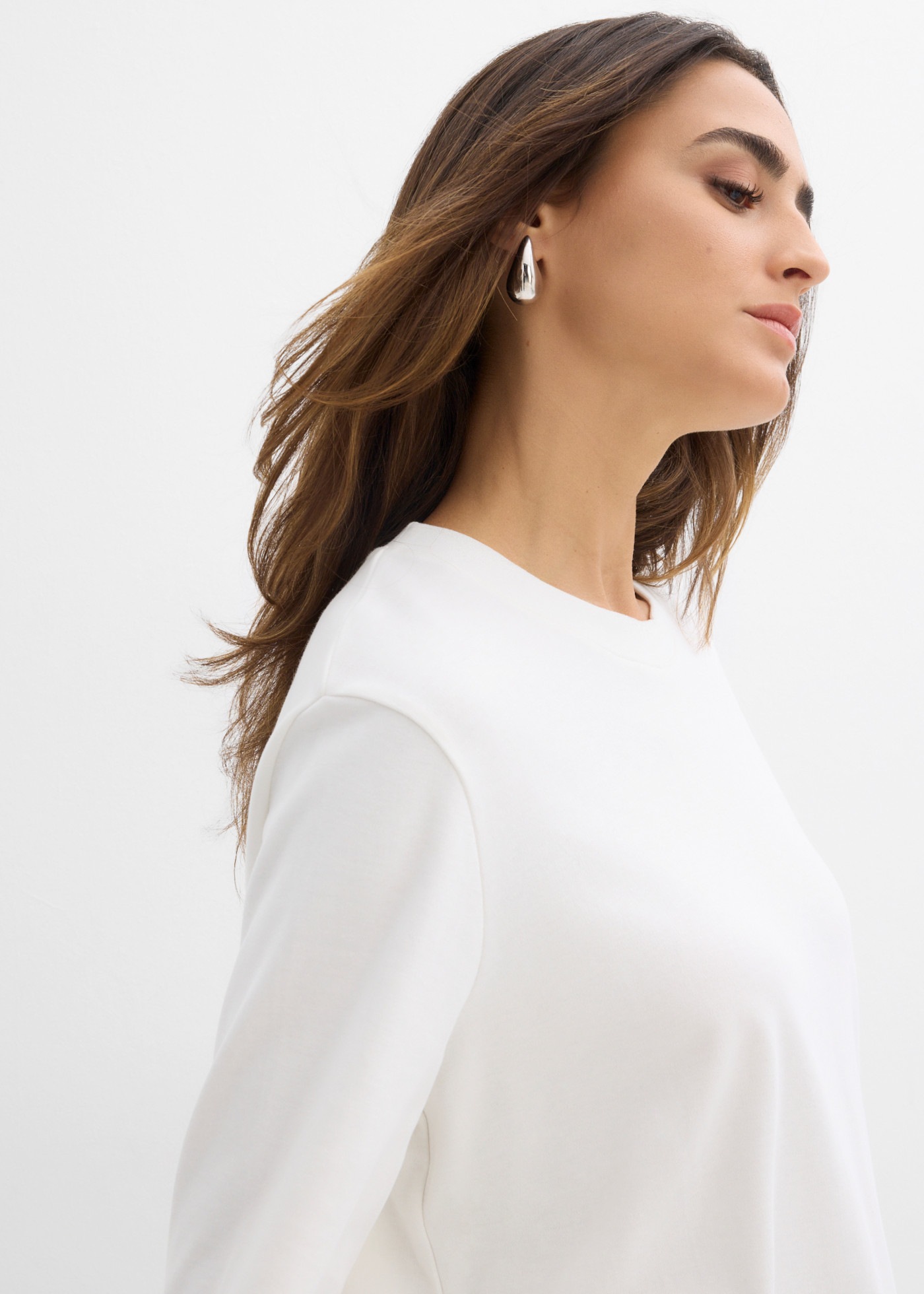 bonprix Langarmshirt Oversize-Passform, aus reiner Baumwolle, im Casual-Stil