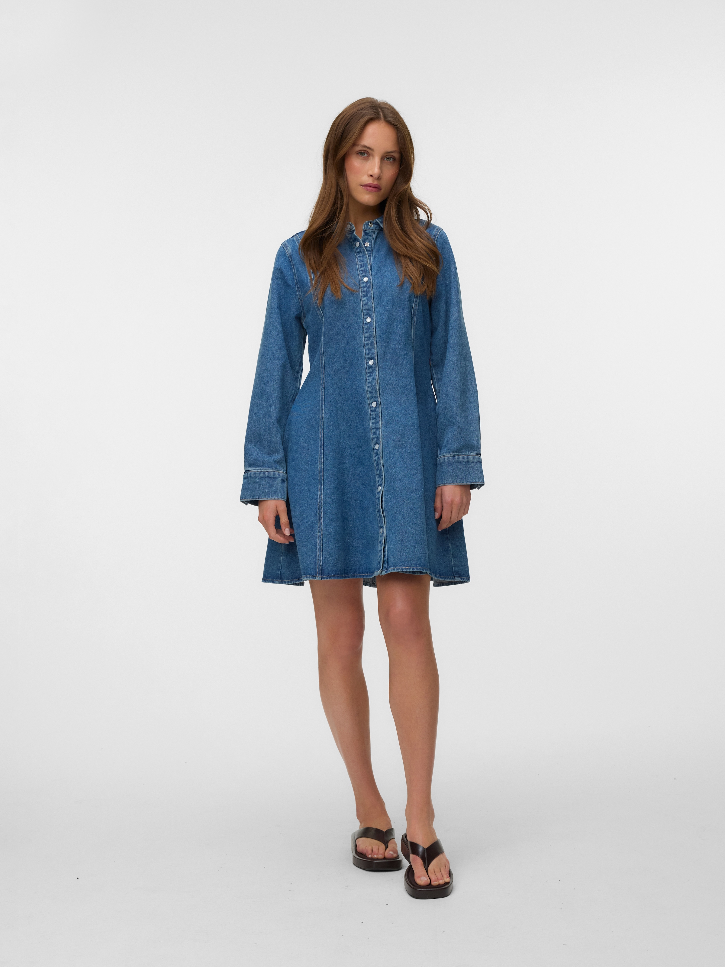 Vero Moda Jeanskleid »VMJESSIE LS SHORT DENIM DRESS NOOS« Baumwollmischung