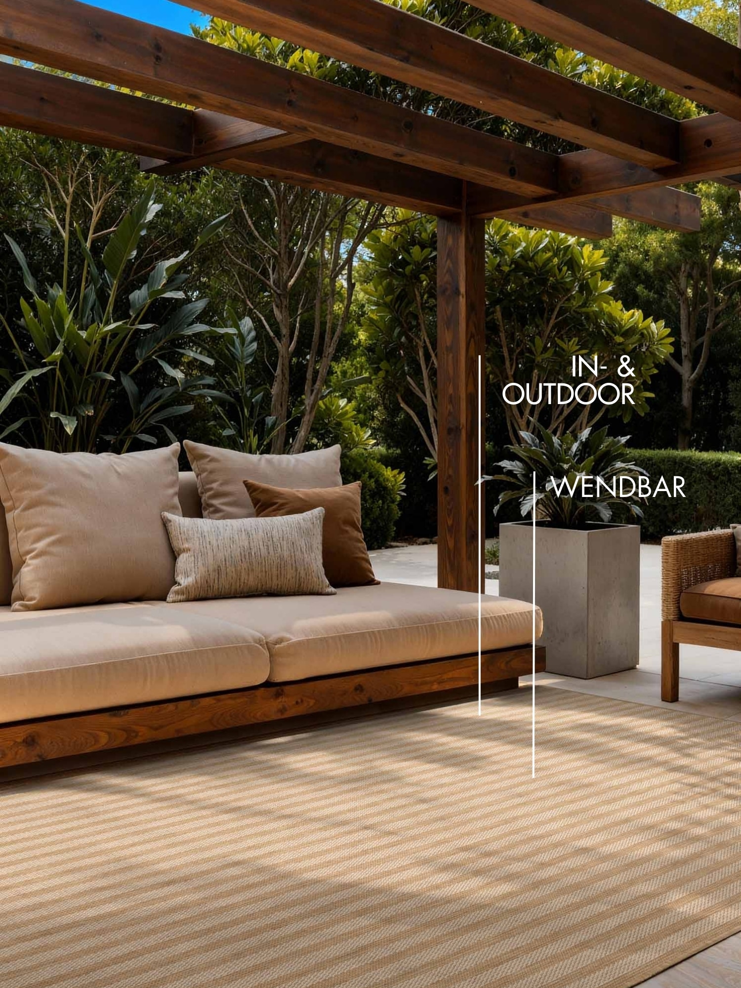 Ted Baker Teppich »Linley , Wendeteppich« rechteckig 8 mm Höhe Designteppich, Wetterfest, Pflegeleicht, Modern, Wohnzimmer, Terrasse