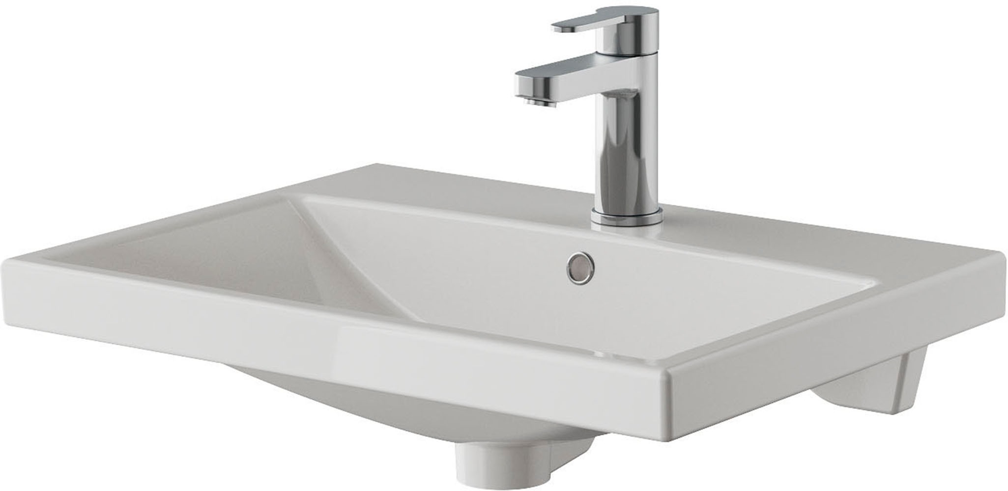 Saphir Badmöbel-Set »Serie 4035 2-teilig, Keramikwaschtisch mit LED-Spiegelschrank«, (Set), 60 cm breit, inkl. Türdämpfer, 2 Schubladen, 2 Türen, 2 Einlegeböden
