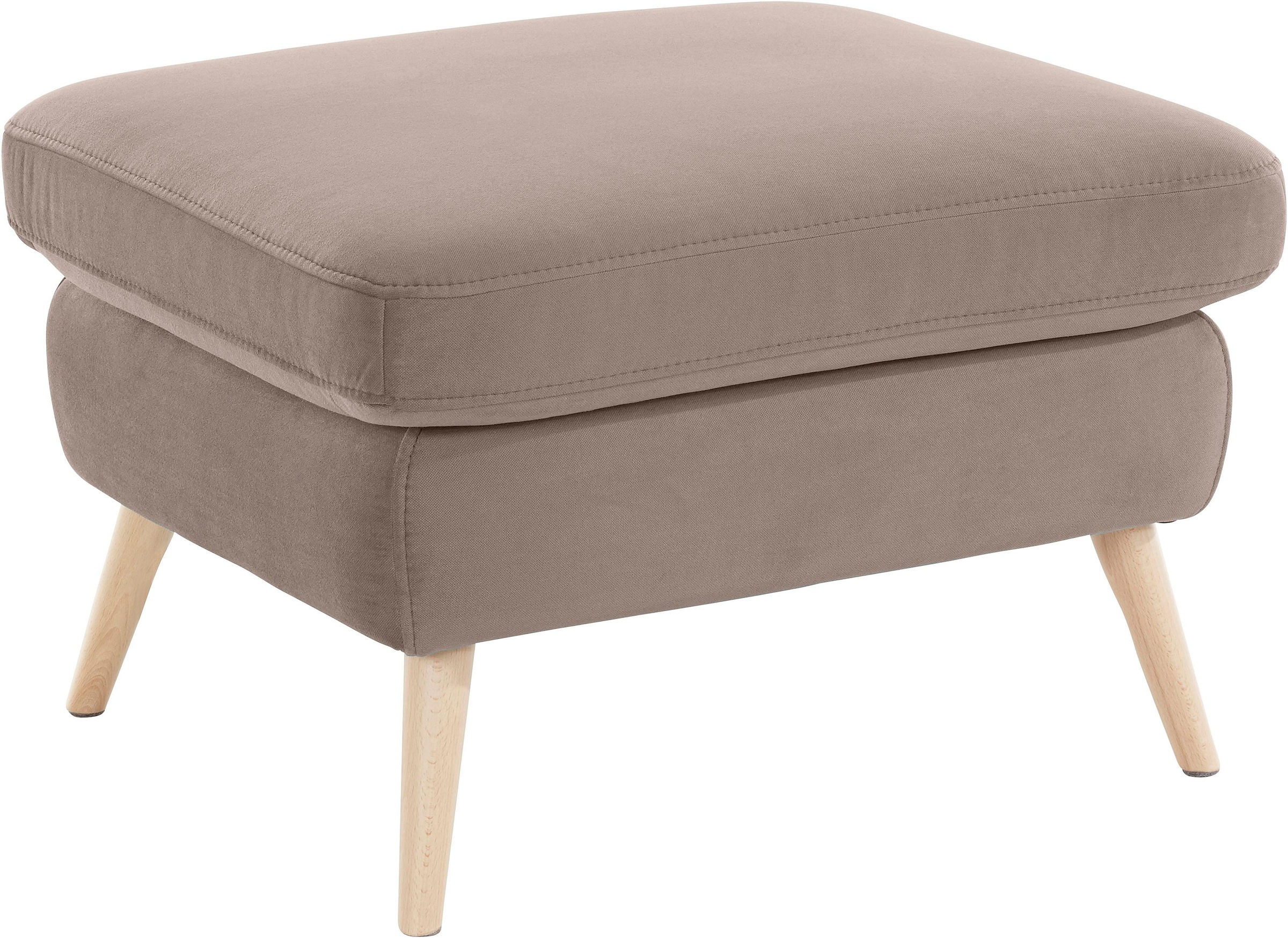 exxpo - sofa fashion Hocker »Scandi bequem und elegant mit hohem Holzfuß«