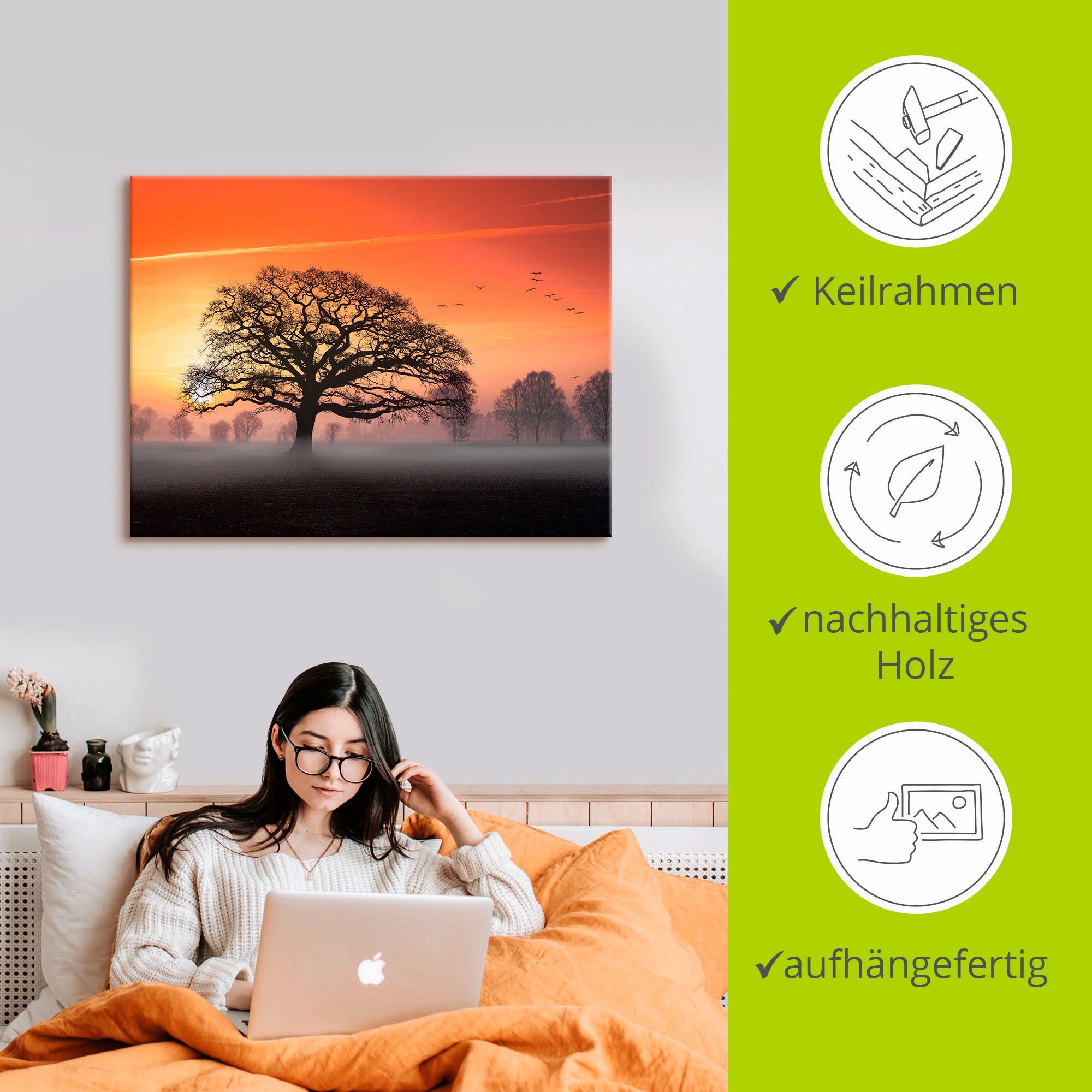 Artland Wandbild »Filigran und mehr...«, Bäume, (1 St.), als Leinwandbild, Poster in verschied. Größen