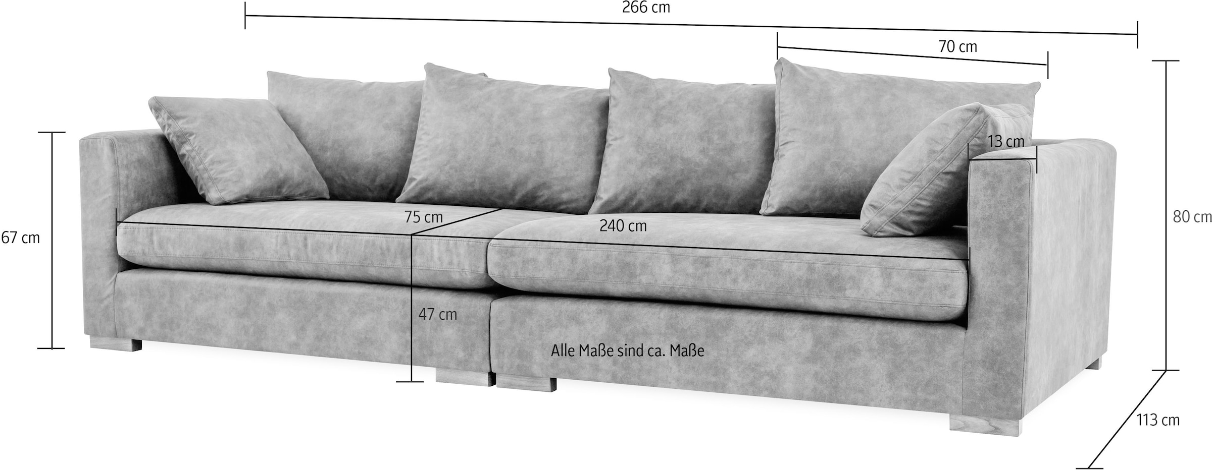 Guido Maria Kretschmer Home&Living Big-Sofa »Arles«, extra tiefe Sitzfläche, in diversen Stoffqualitäten
