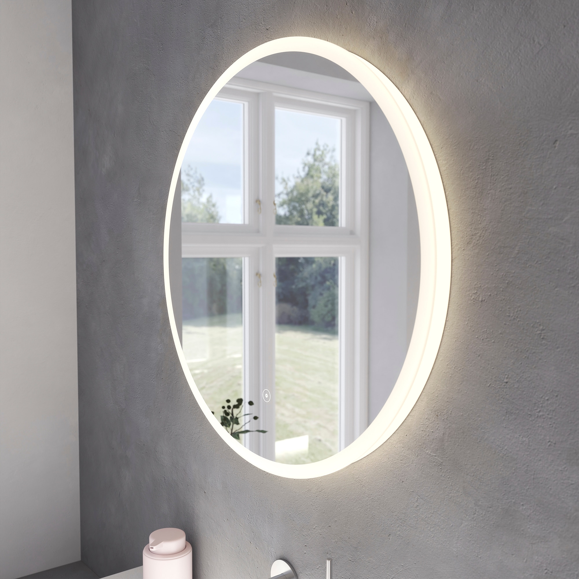 Loevschall Badspiegel "Atlas Rund, Badezimmerspiegel mit LED Beleuchtung, L günstig online kaufen