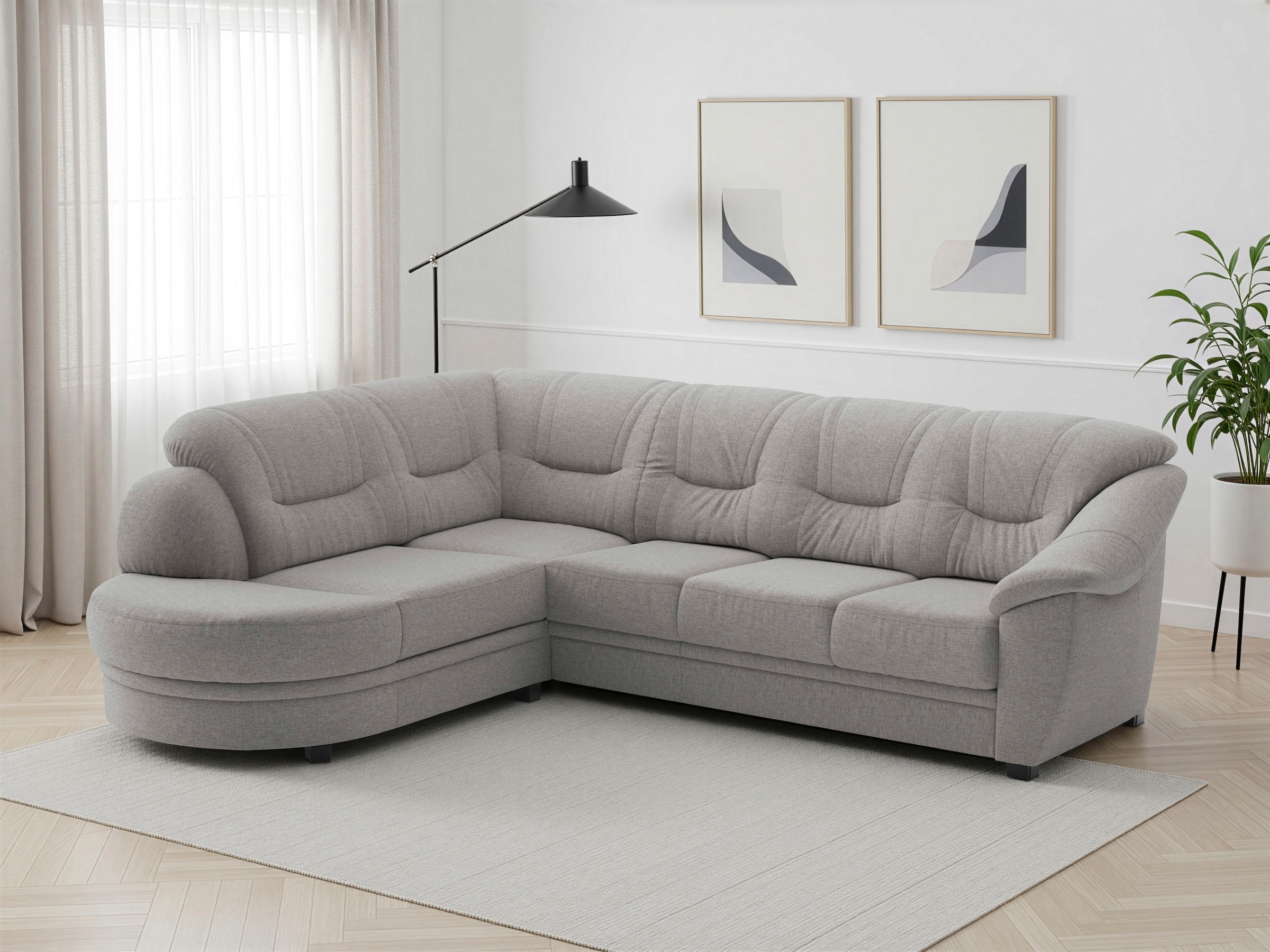 sit&more Ecksofa "Savona L-Form, B: 267 cm, Couch mit Federkern, Komfortsitzhöhe 46 cm" optional mit Schlaffunktion