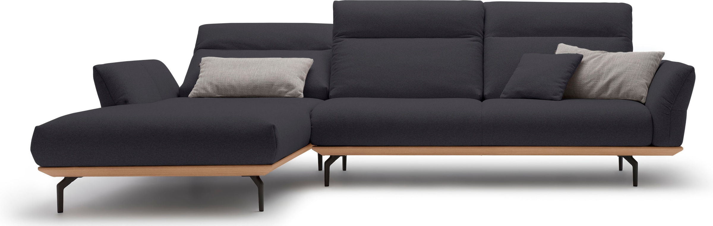 hülsta sofa Ecksofa »hs.460«, Sockel in Eiche, Winkelfüße in Umbragrau, Breite 318 cm