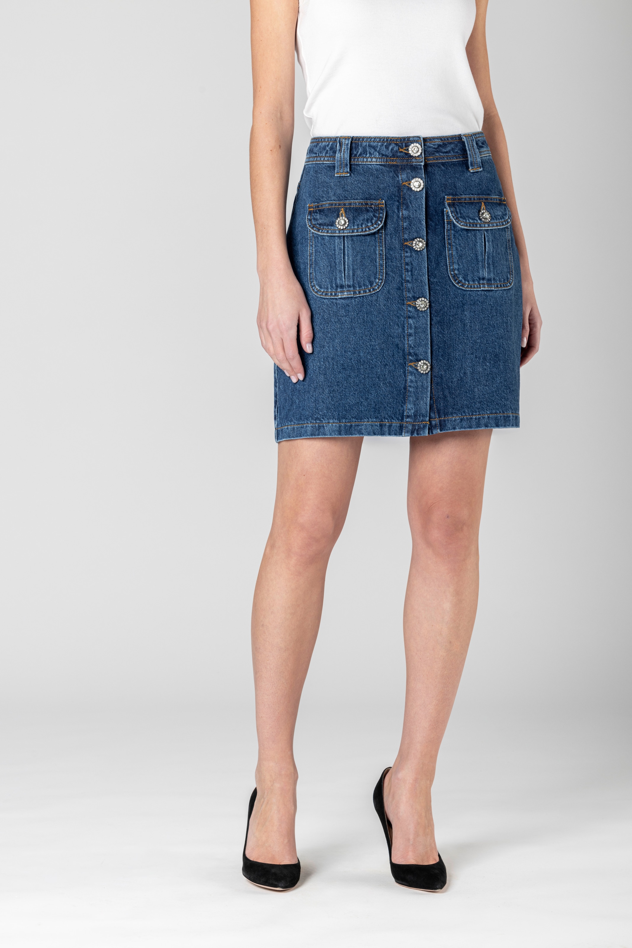 Joop Jeans Jeansrock "Rosa", mit Schmuckknöpfen günstig online kaufen