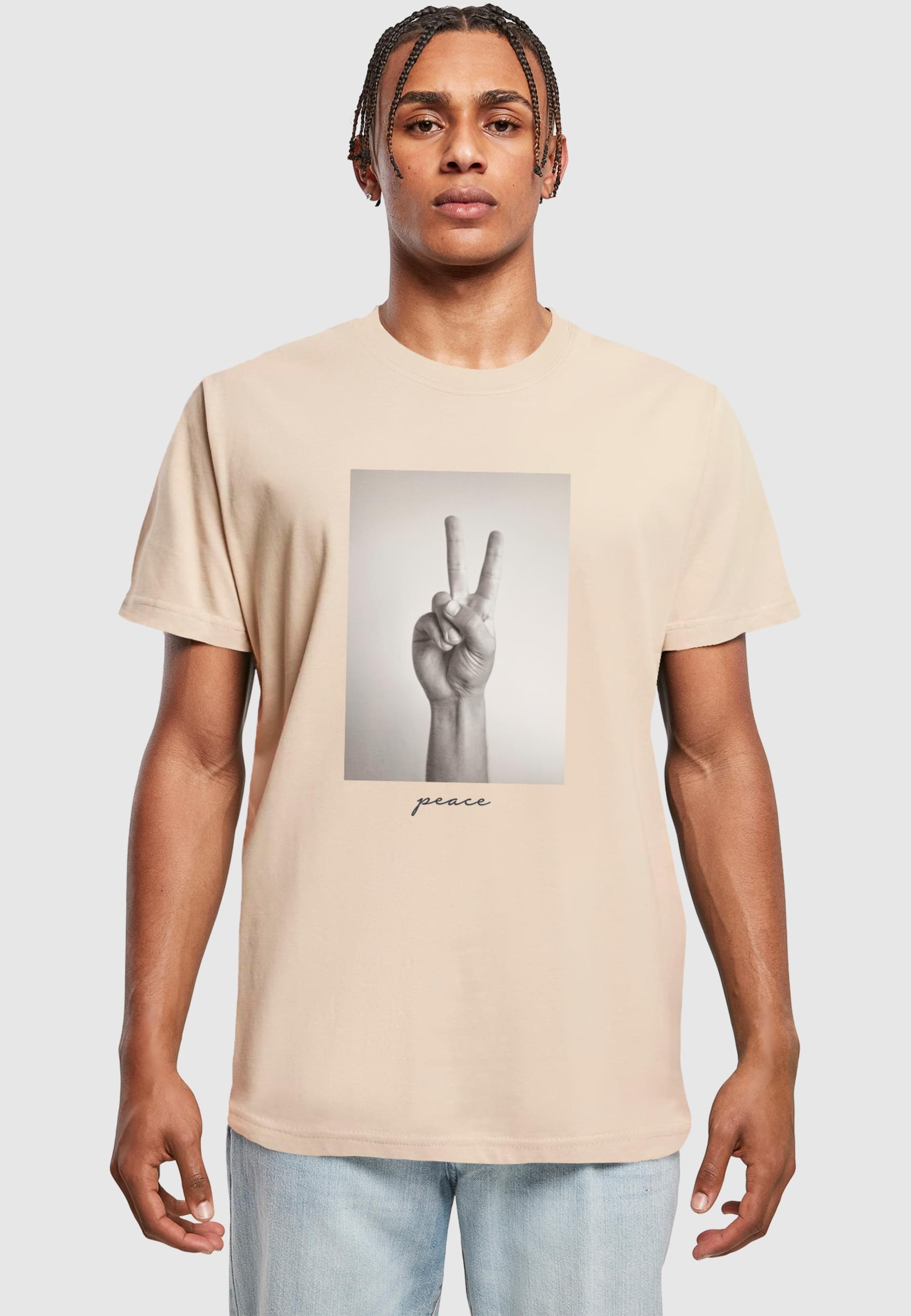 MisterTee T-Shirt »MisterTee Herren Peace Sign Tee«, (1 tlg.)