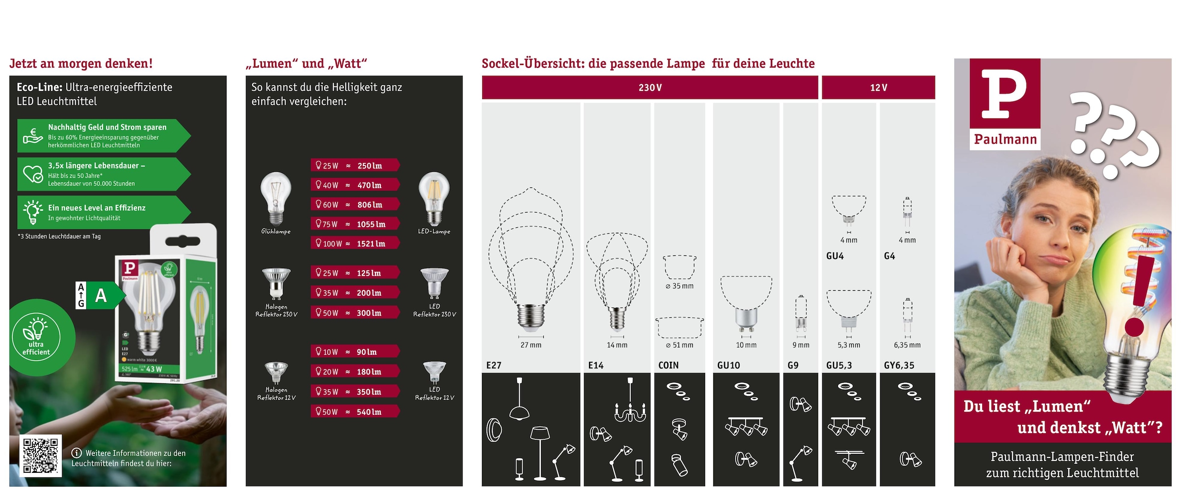 Paulmann LED-Leuchtmittel »3er Set 450lm 2700K 36° chrom 12V« 3 Stk. Warmweiß