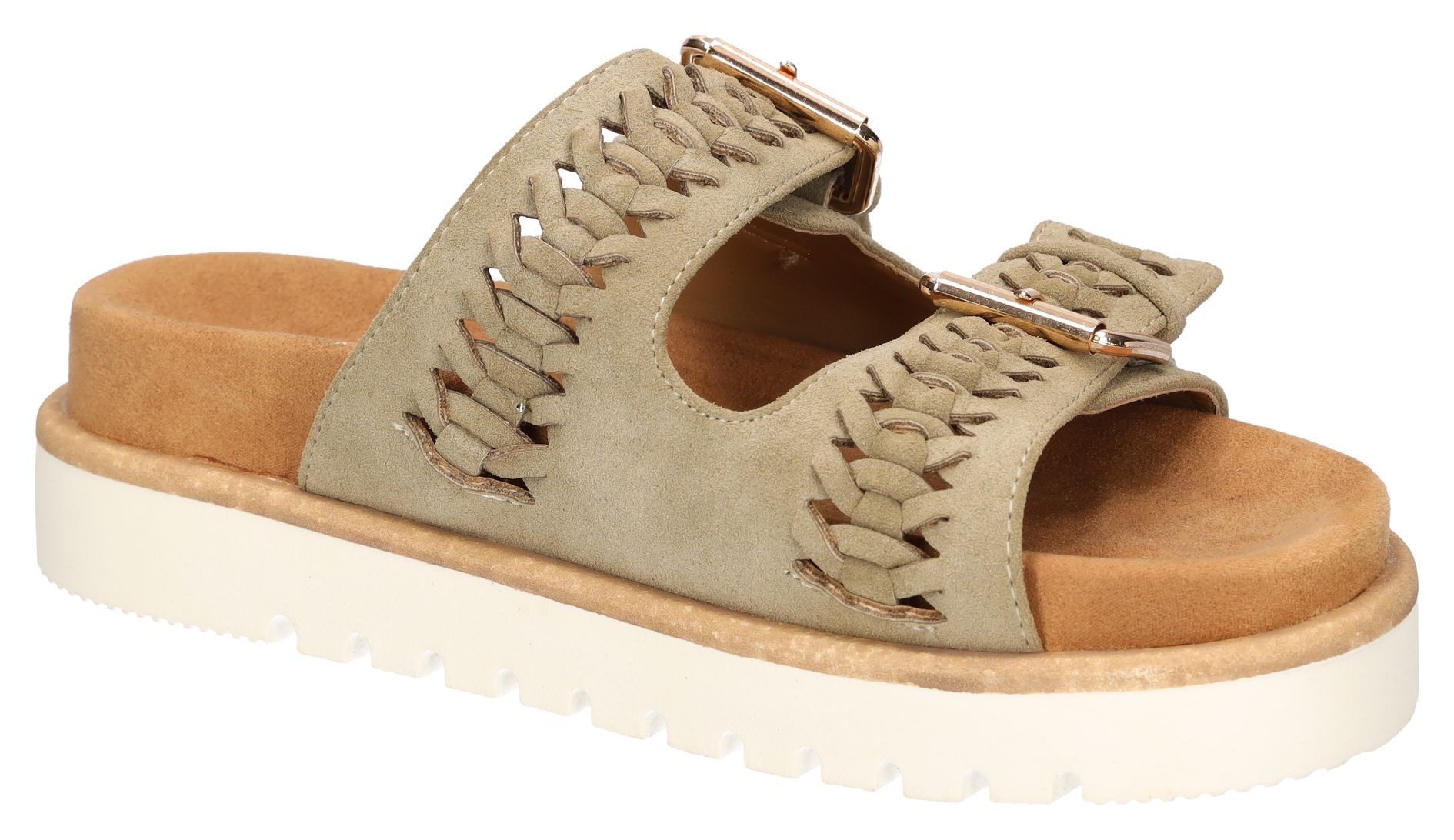 Mustang Shoes Pantolette, Sandale, Plateausandale, Pool Slides mit komfortablem Tieffußbett