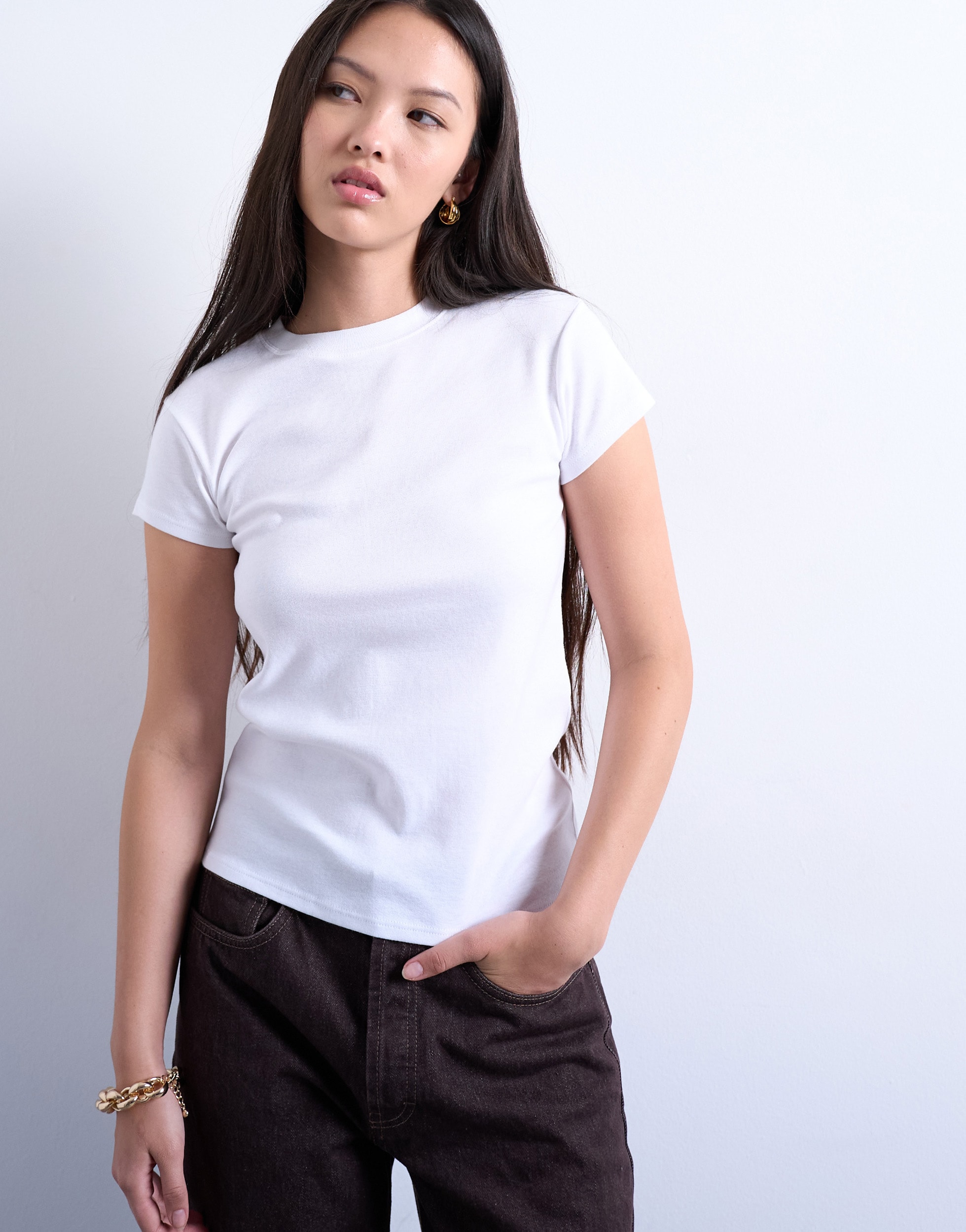 TOPSHOP Rundhalsshirt "TSEVERYDAY SS TOP JRS NOOS" Baumwolle, regular fit