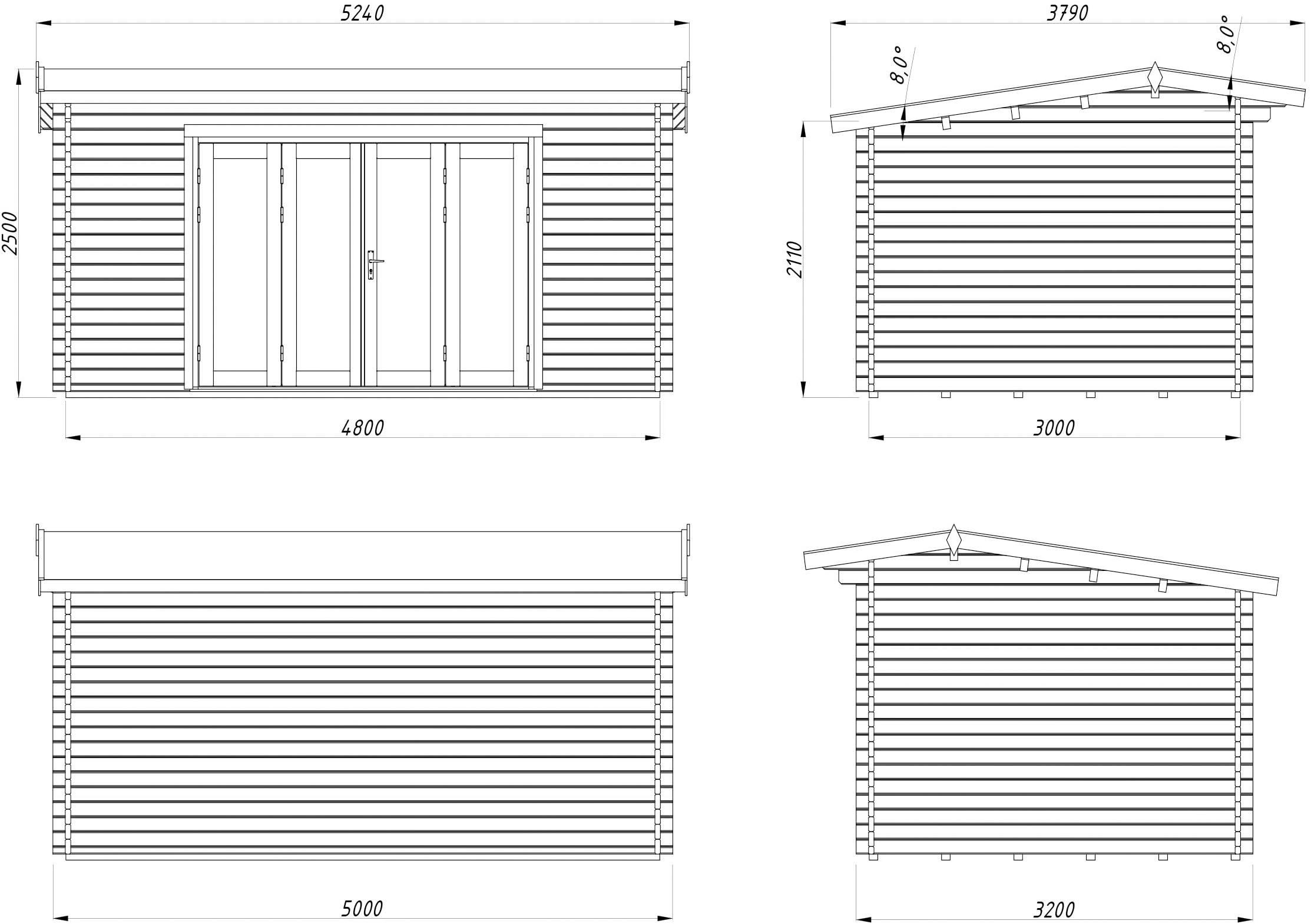 Palmako Gartenhaus »Ines Bitfold« verschiedene Farben