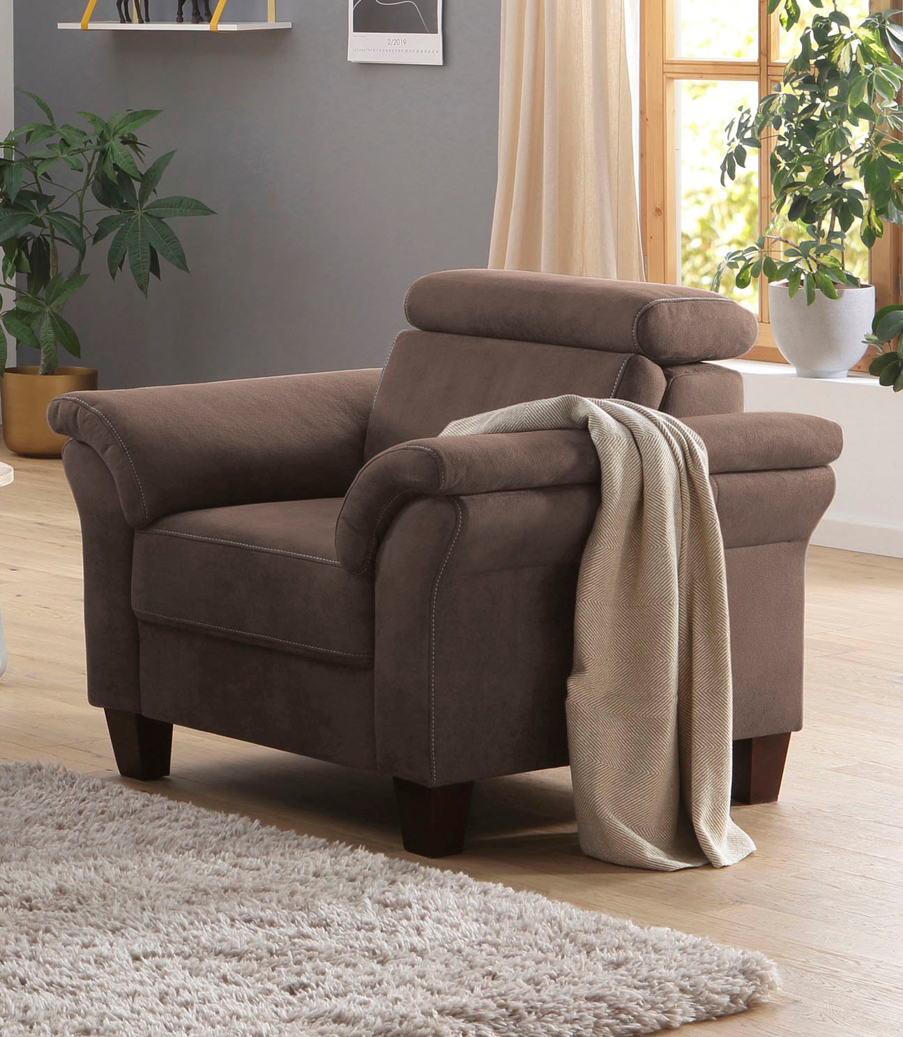 OTTO home Sessel "Arngast" Inclusive Kopfteilverstellung und Federkern