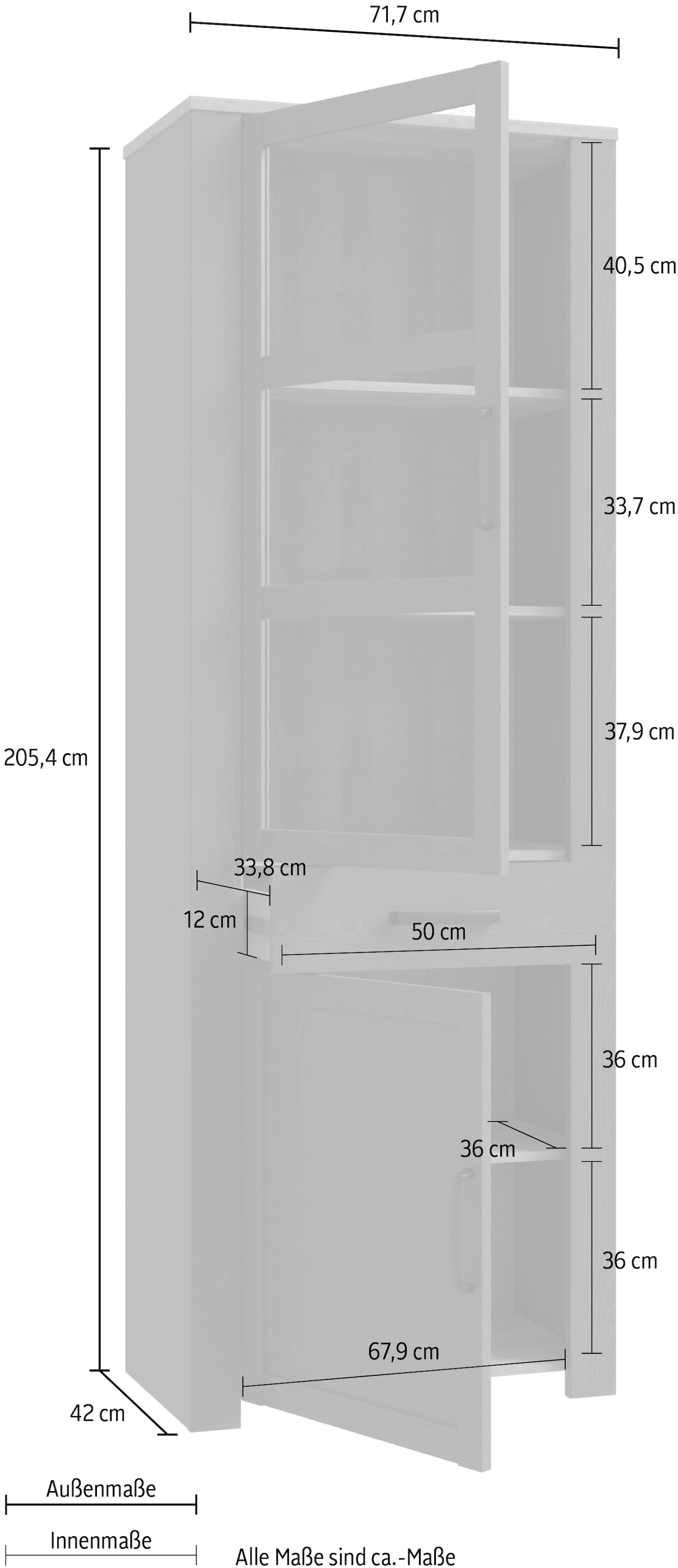 FORTE Highboard »Bohol«, Breite 71 cm