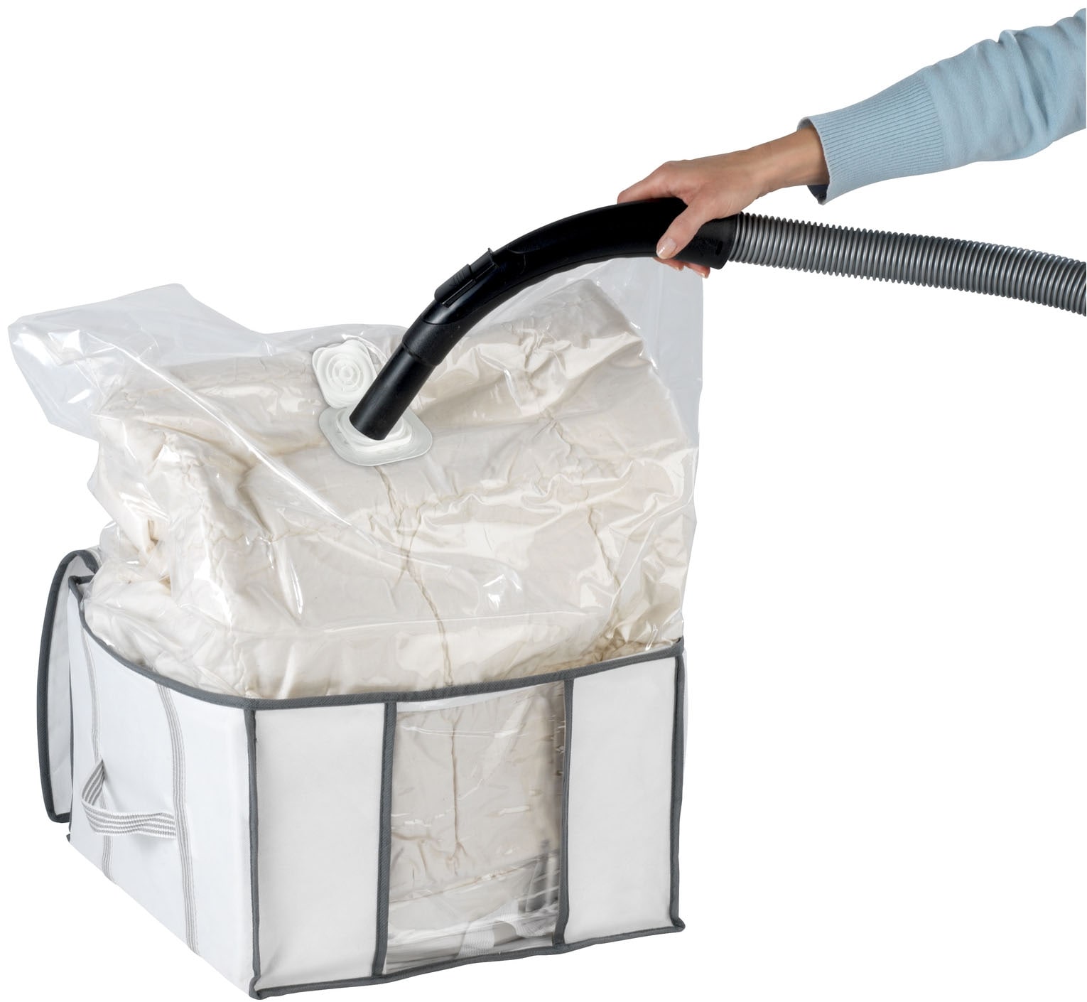 WENKO Unterbettkommode »Vakuum Soft Box S«, integrierte Vakuum-Tasche & Blitzventil, bis zu 75 % Platzersparnis