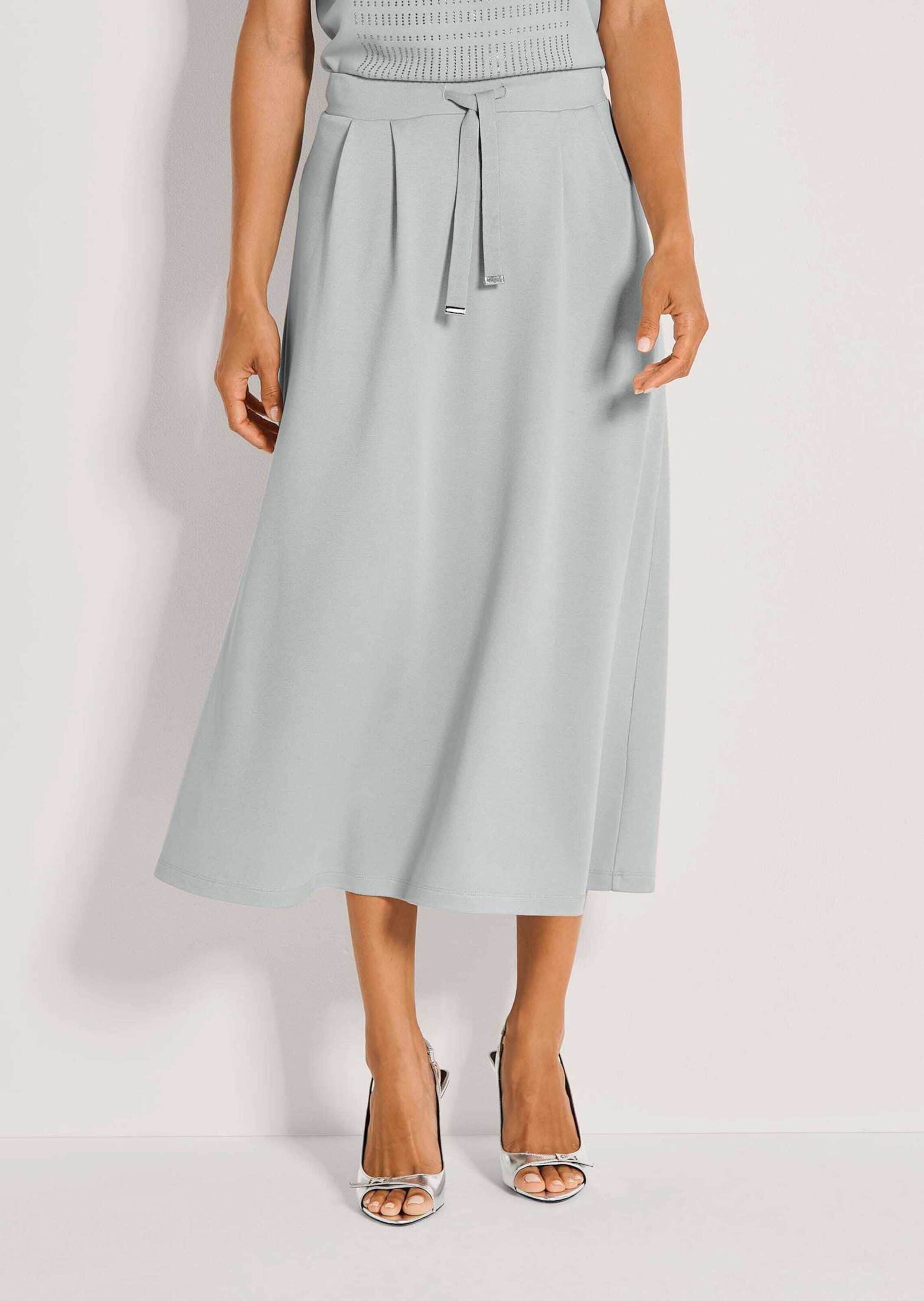 MADELEINE Midirock »Jerseyrock Viskoserock mit Schlupfbund« Dezente Bundfalten