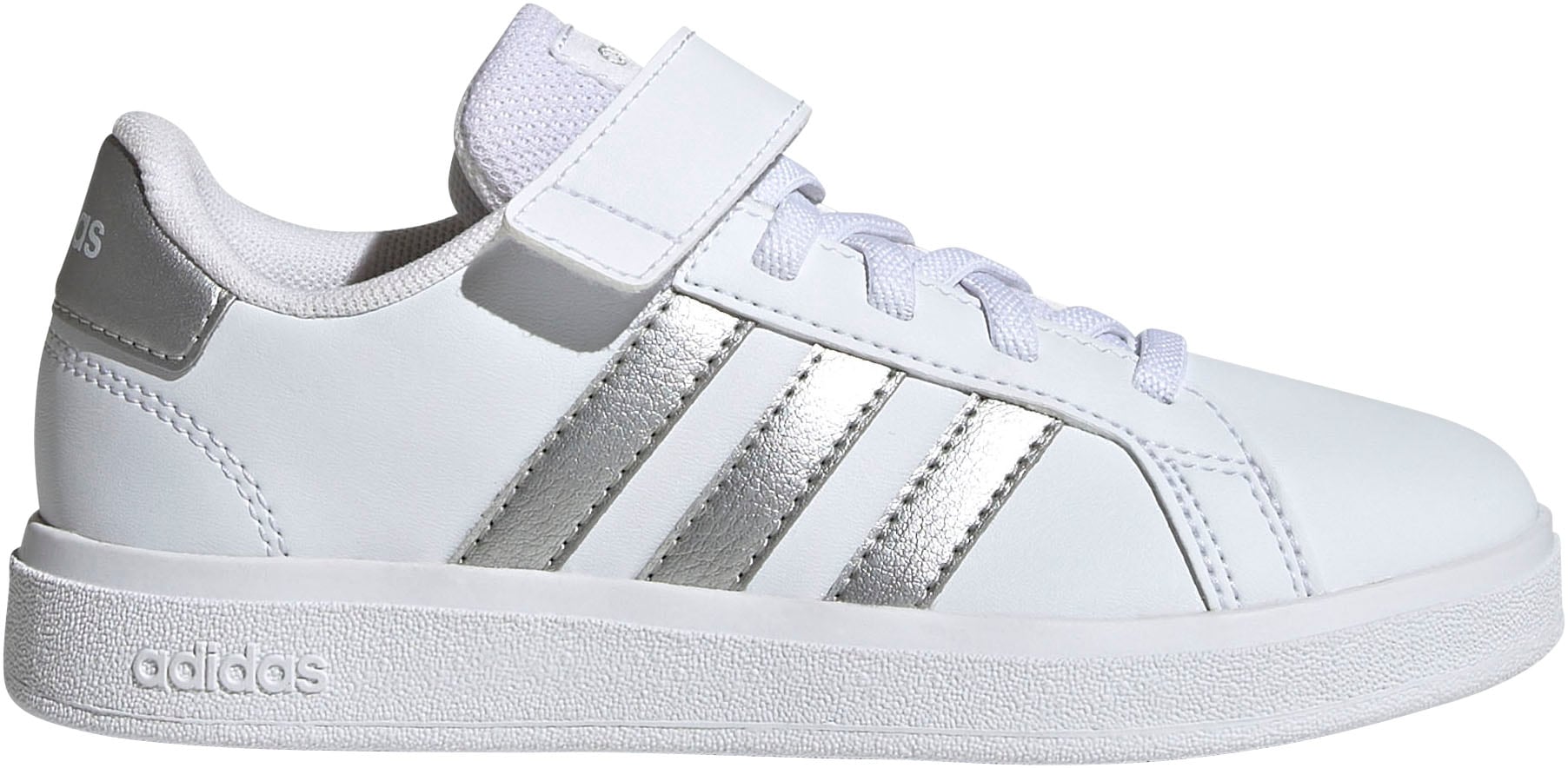 adidas Sportswear Klettschuh »GRAND COURT COURT ELASTIC LACE AND TOP STRAP«, Design auf den Spuren des adidas Superstar