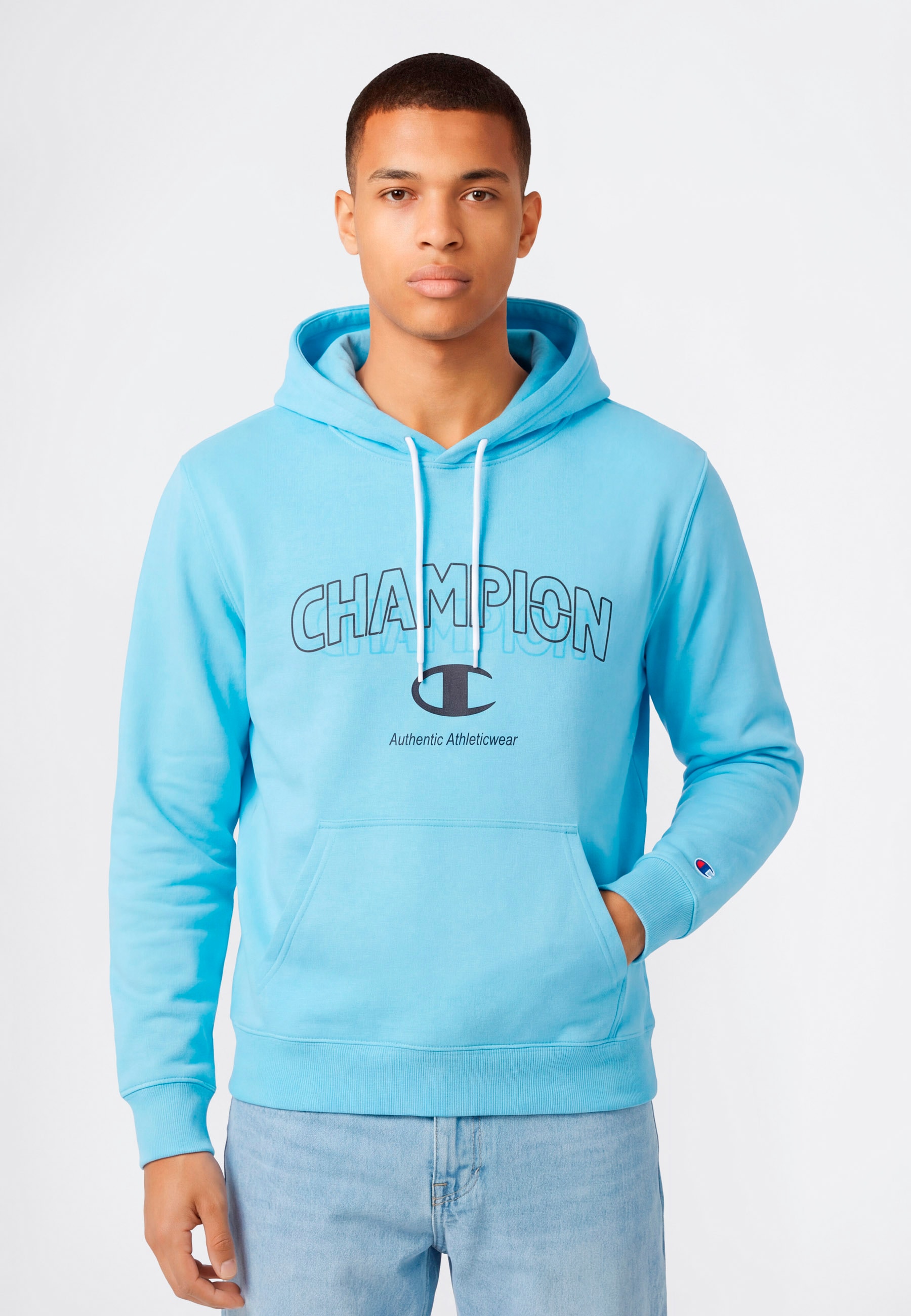 Champion Kapuzensweatshirt "Graphic Terry Hoodie", mit Rundhalsausschnitt, aus Baumwolle und Polyester