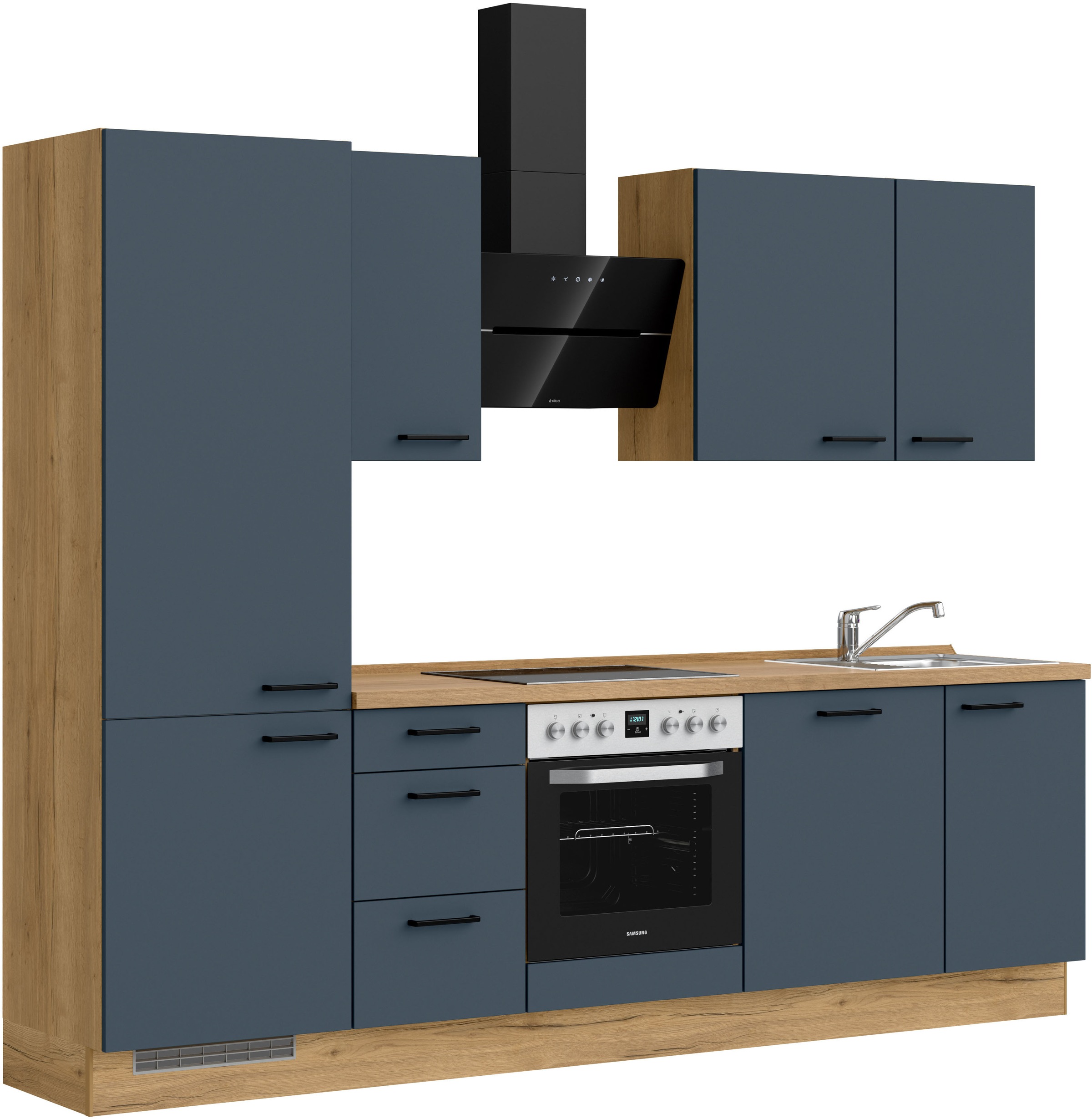 nobilia® Küchenzeile »"Easytouch II"«, vormontiert, Ausrichtung wählbar, Breite 270 cm, wahlw. mit E-Geräten