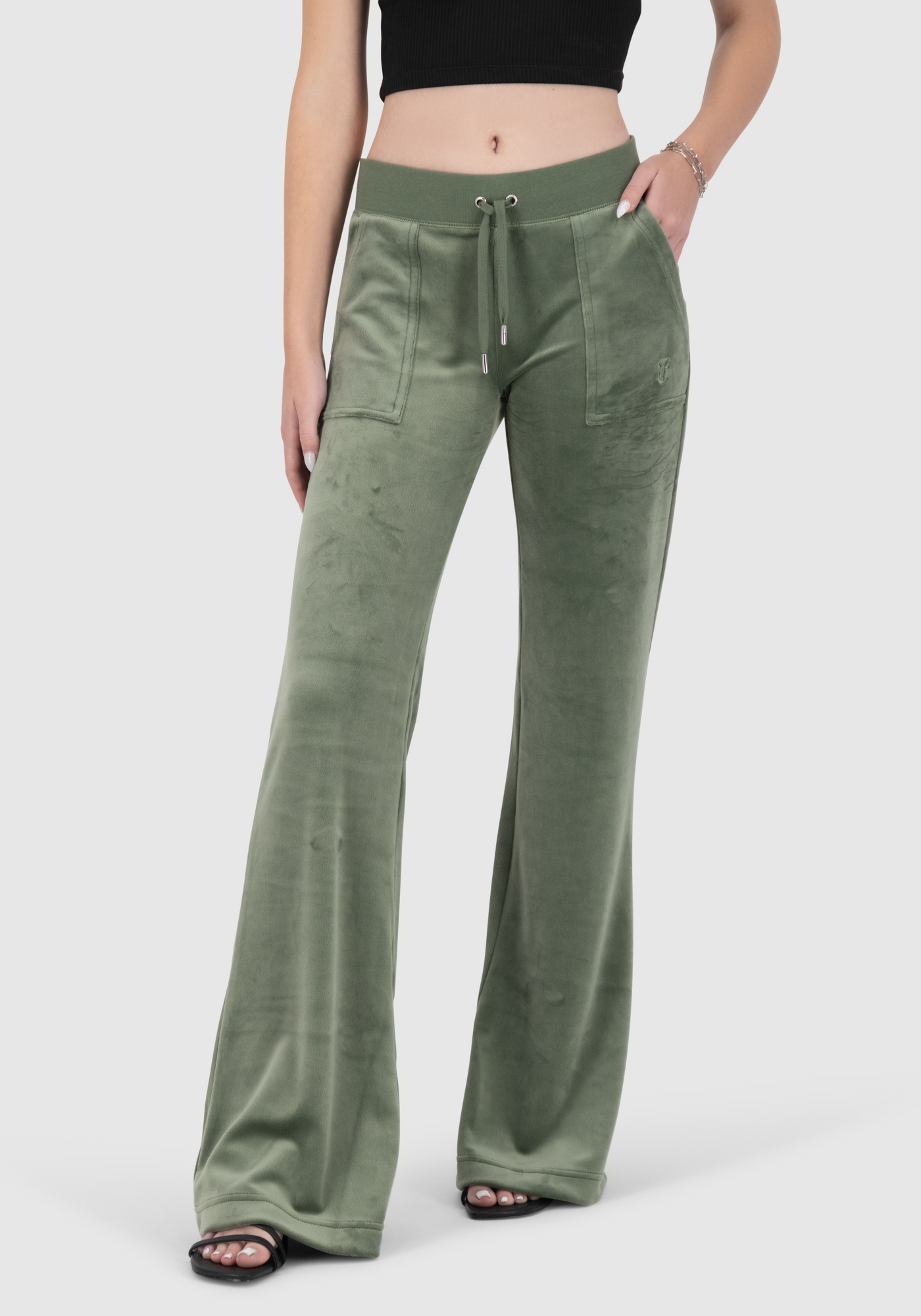 Juicy Couture Sweathose »LAYLA POCKET LOW RISE PANT Damen«, Trainingshose Damen, Sweathose, Velour, Jogginghose mit Glitzer, Sale