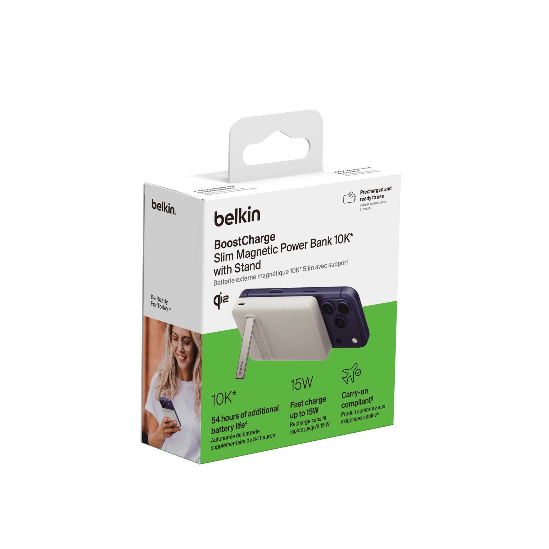 Belkin Powerbank »BoostCharge Slim Magnetic 10K 15 W« Belkin BoostCharge Slim Mag. Powerbank 10.000mAh Qi2 15W, weiß