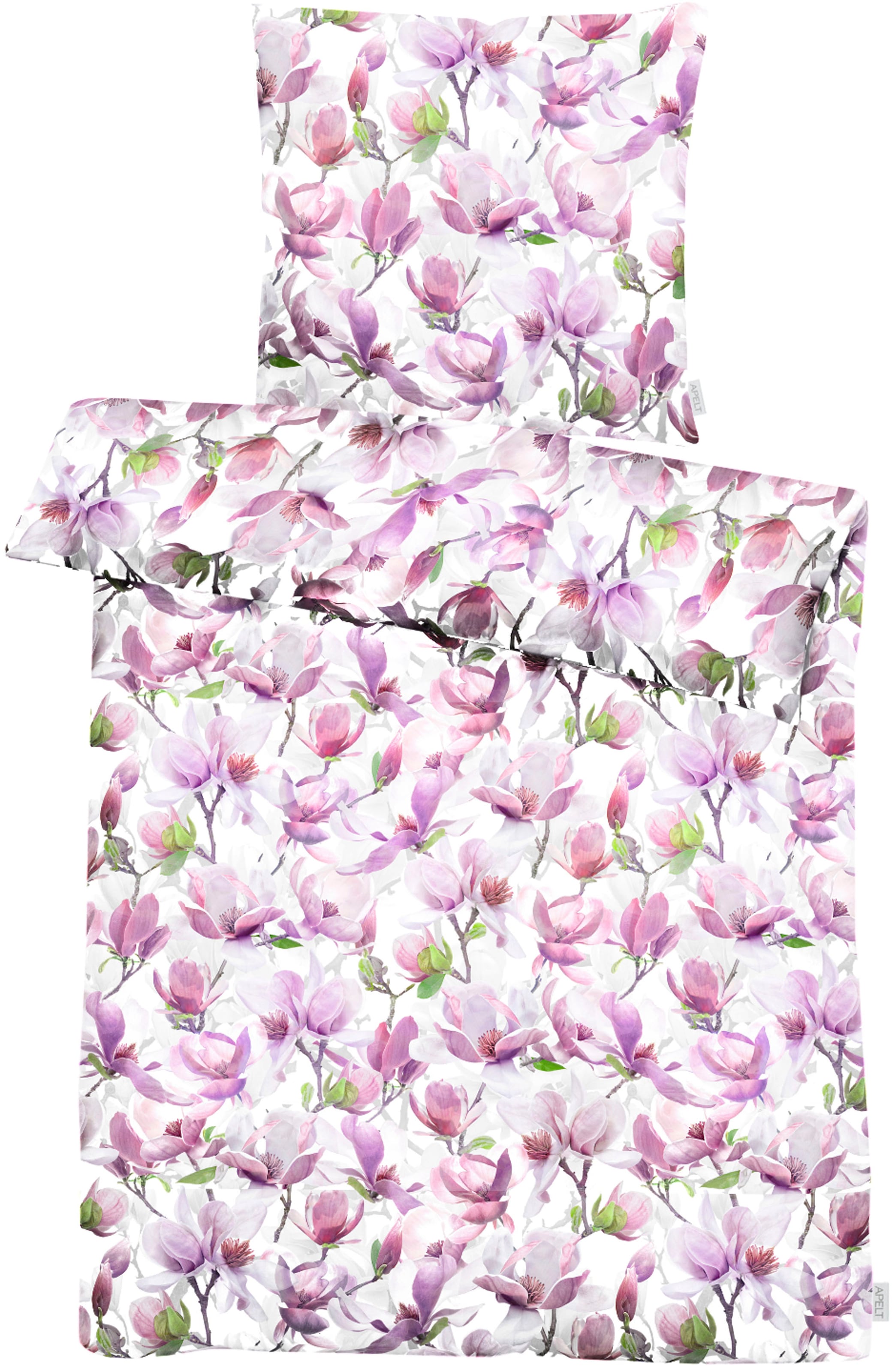 APELT Wendebettwäsche »Dorothy«, exklusive Design Bettwäsche mit großblütigen Magnolienzweige