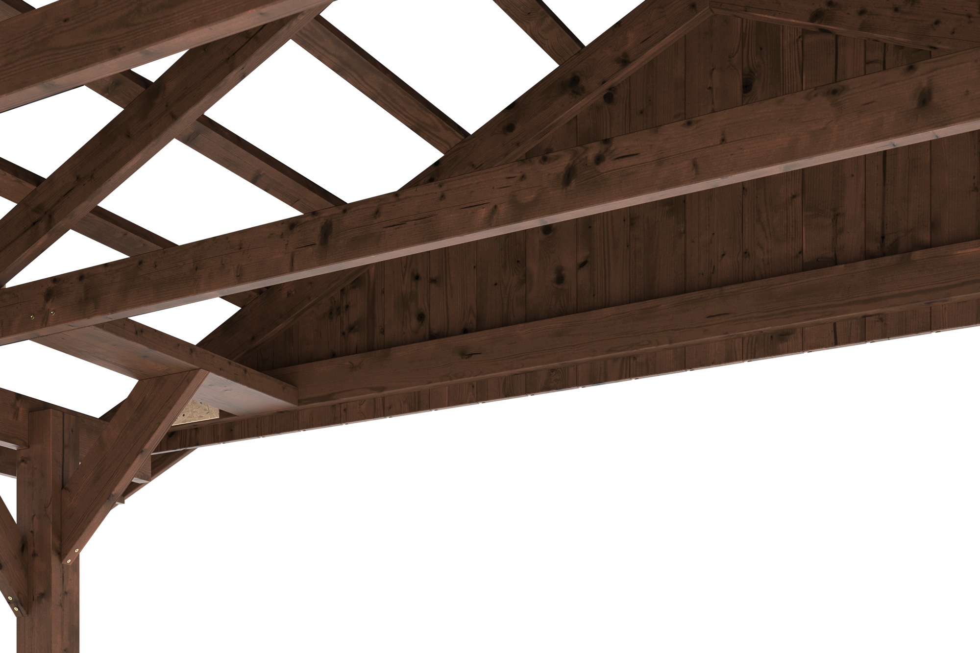 Skanholz Doppelcarport »Wallgau«, Nadelholz, 530 cm, Nussbaum, mit Dachlattung