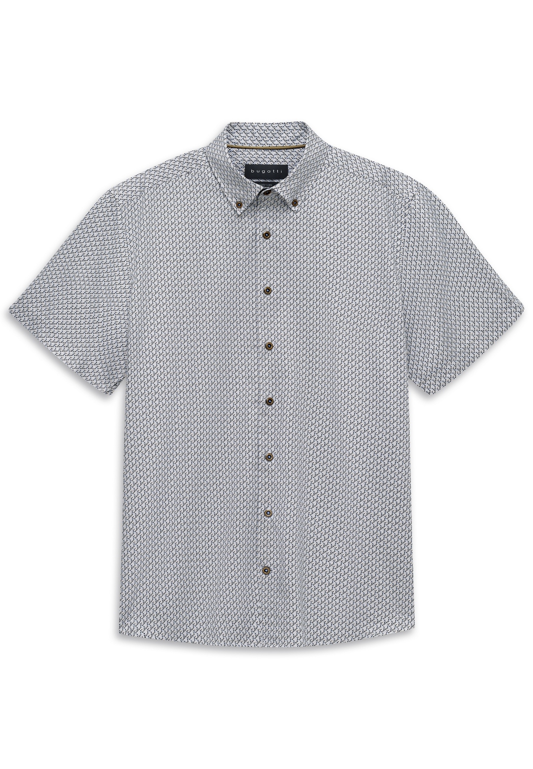 bugatti Kurzarmhemd elegant mit Allover-Muster
