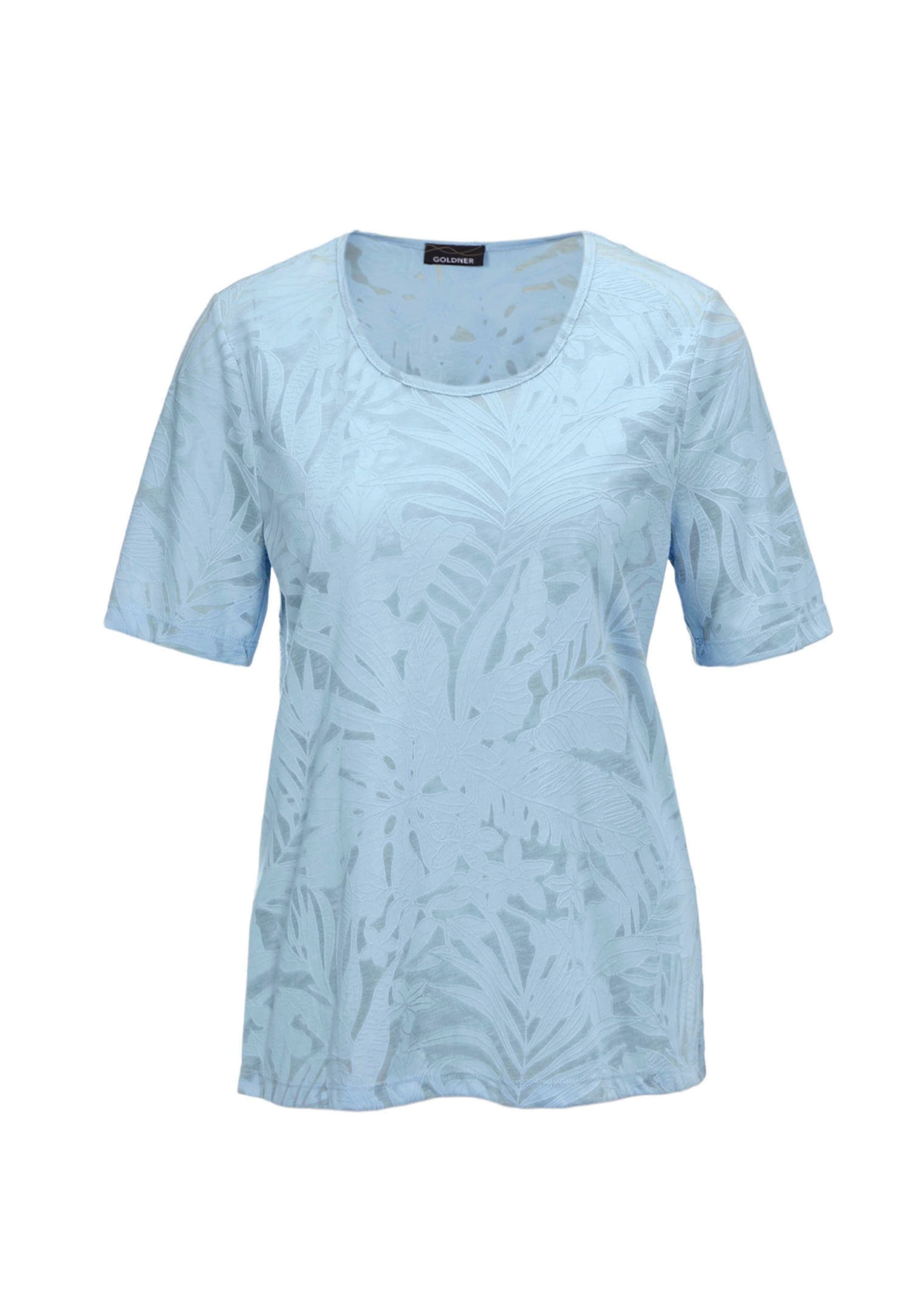 GOLDNER Kurzarmshirt "T-Shirt mit Ausbrenneroptik" günstig online kaufen