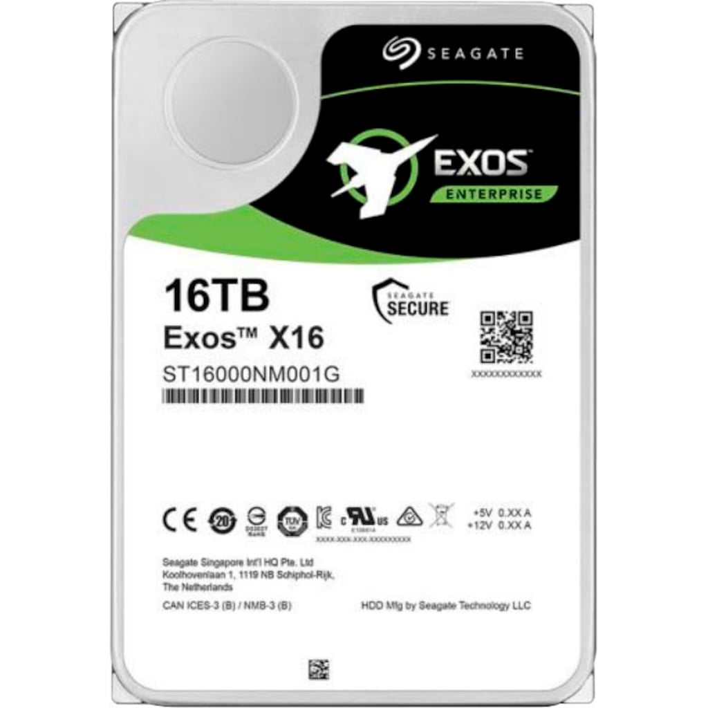 Seagate HDD-NAS-Festplatte »Exos X16«, Anschluss SATA