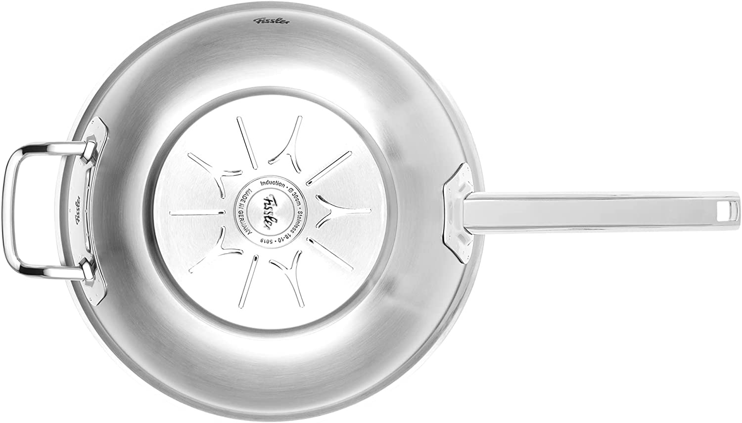 Fissler Wok "ORIGINAL-PROFI COLLECTION Wok mit Deckel" Edelstahl 18/10 2 Stk. tlg. mit breitem Schüttrand, Kaltmetallgriffen. Made in Germany