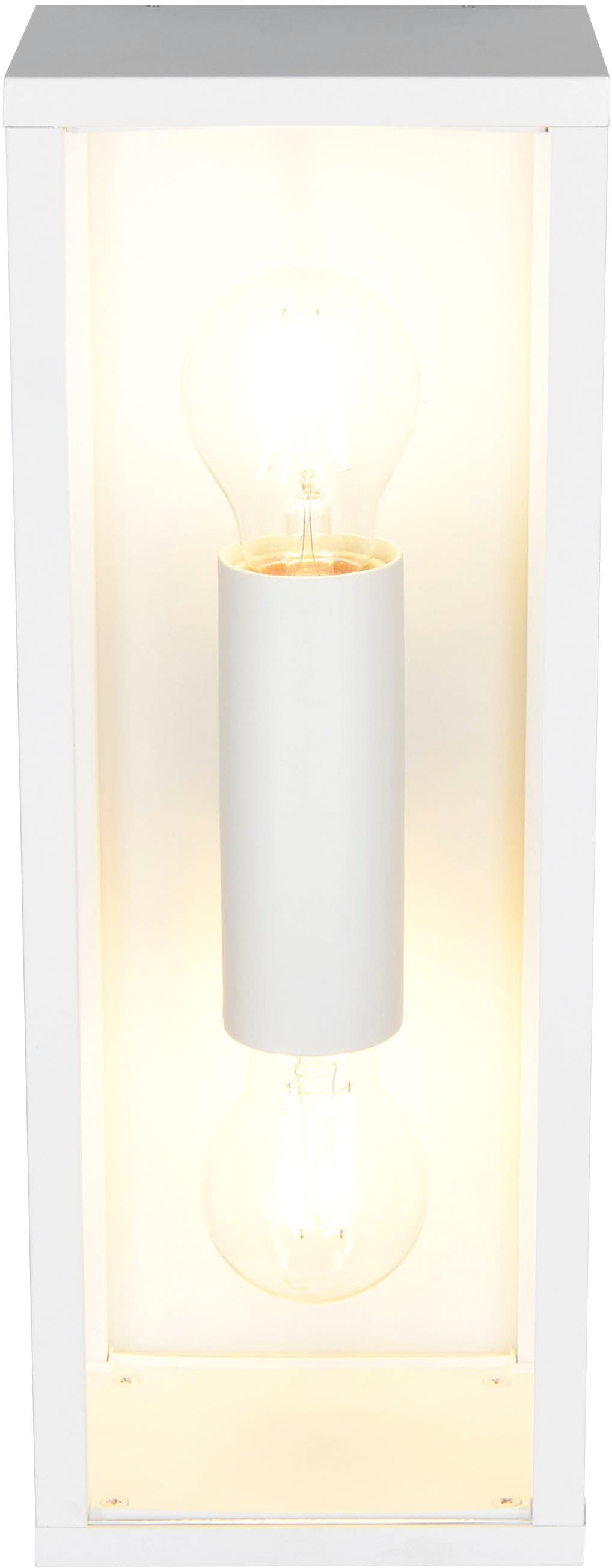 TRIO Leuchten Außen-Wandleuchte »GARONNE, Fassadenbeleuchtung, Wandlampe exkl 2x E27 max 10W, IP44«, 2 flammig, Leuchtmittel E27 | Leuchtmittel wechselbar, Wandleuchte Garten Terrasse, mit Glasschirm Höhe 38cm Breite 14cm