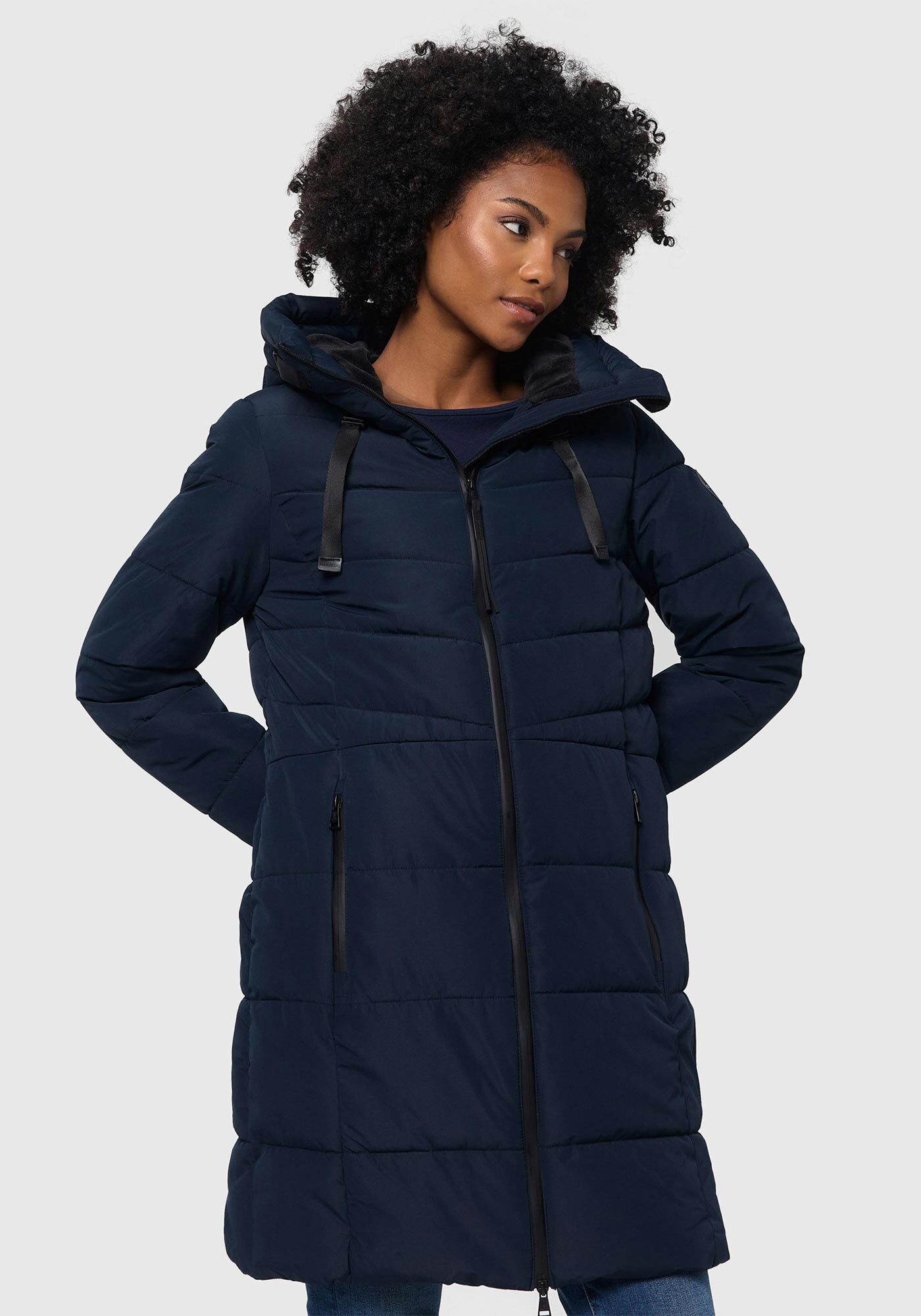 Marikoo Winterjacke "Natsukoo XVI" Stepp Mantel mit großer Kapuze