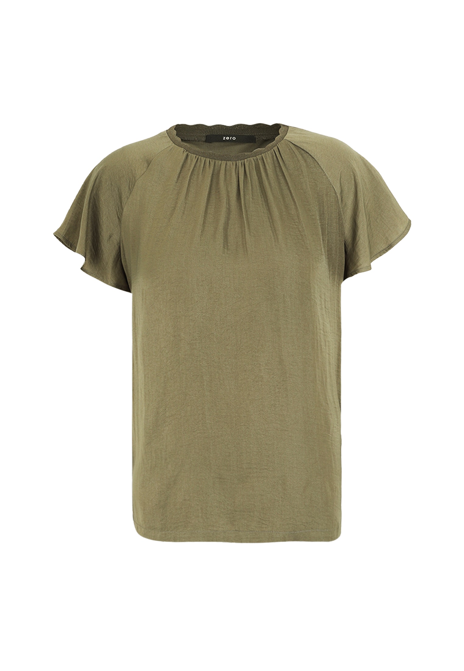 Zero Shirtbluse »zero Blusenshirt mit kurzen Rüschenärmeln«