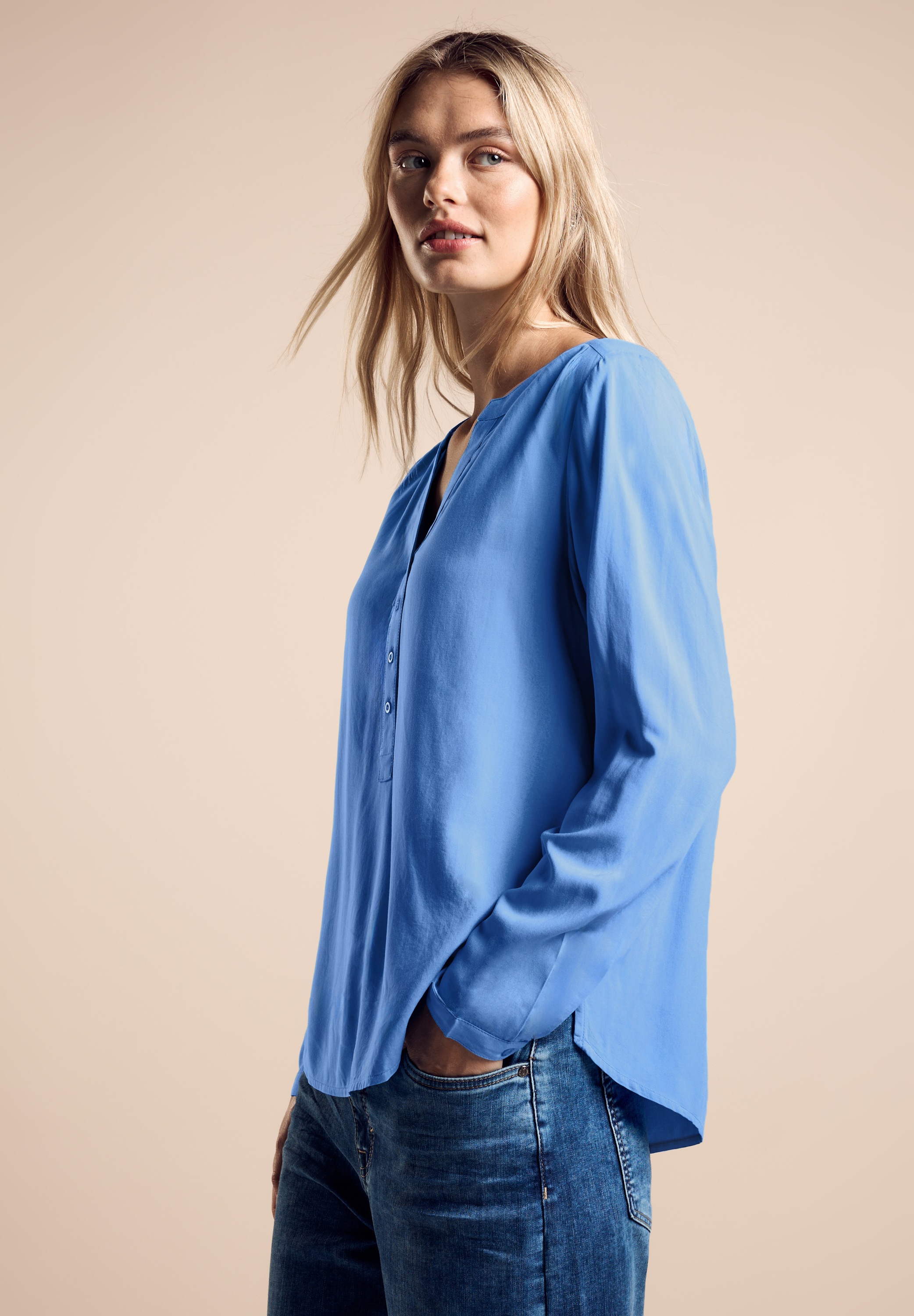 STREET ONE Shirtbluse "Style Bamika", mit Seitenschlitzen