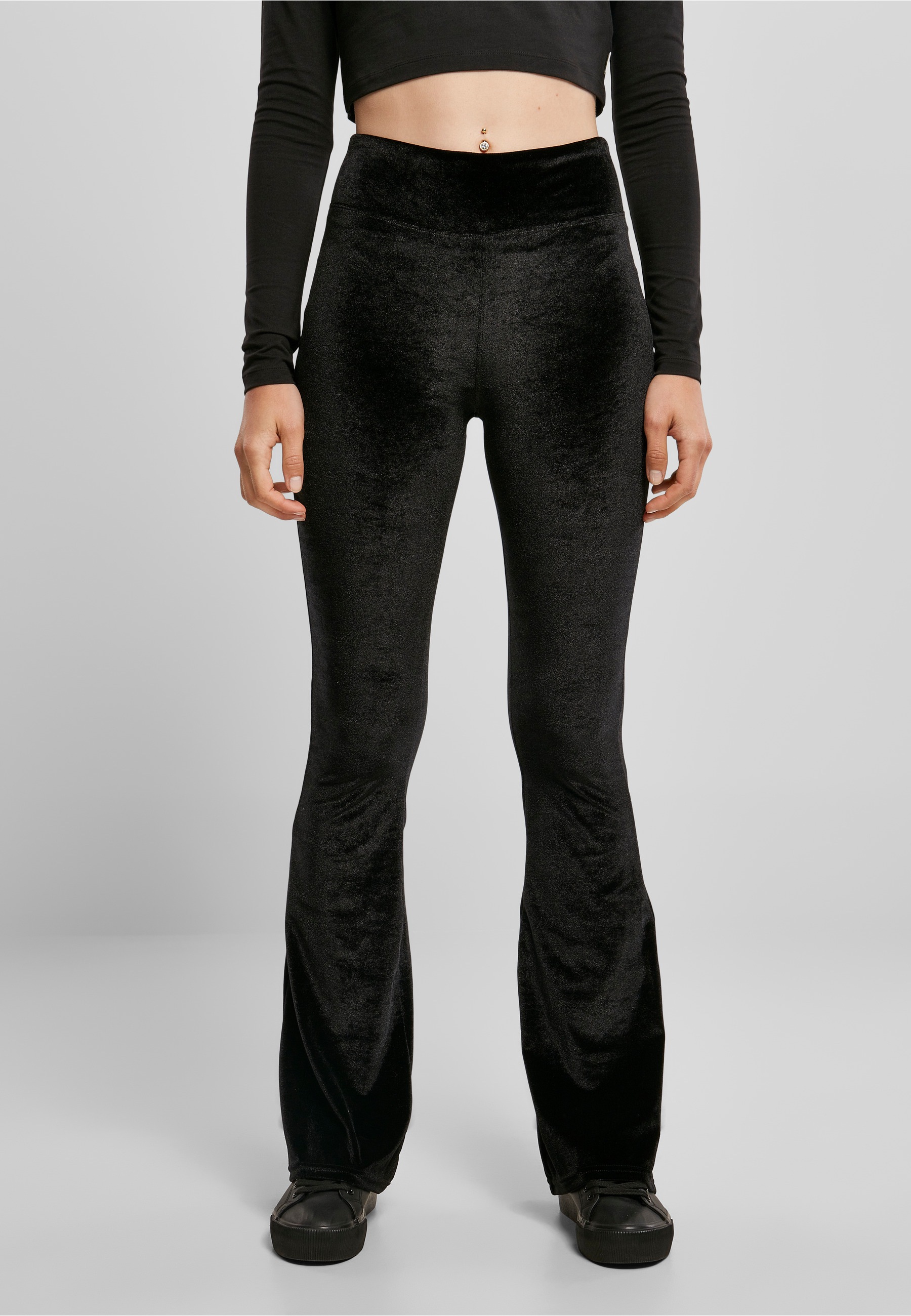 URBAN CLASSICS Leggings »Urban Classics Damen Ladies High Waist Velvet Boot Cut Leggings«