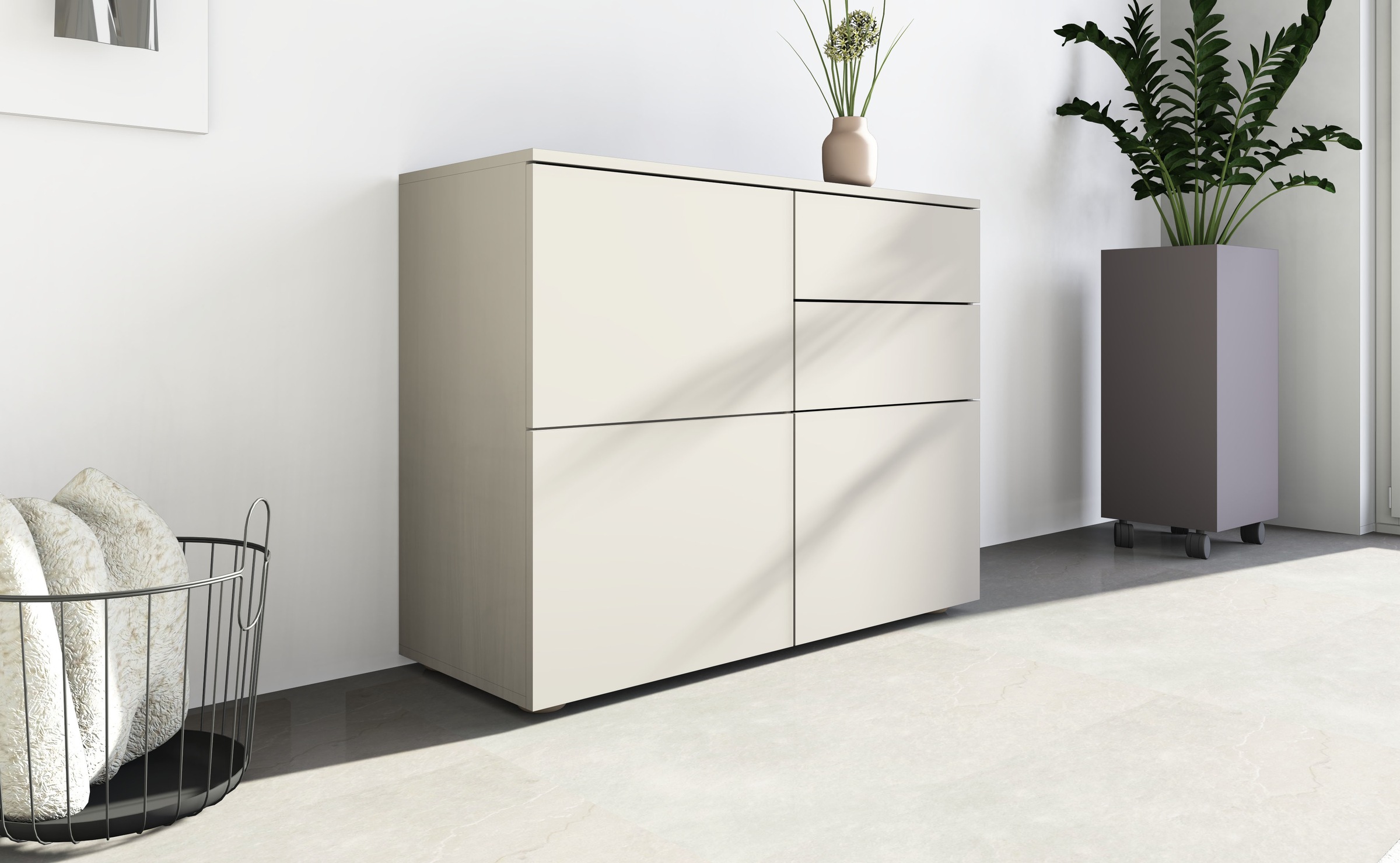 borchardt Möbel Kommode "Rova, modern, grifflos, praktisch, 3 Türen" Push-T günstig online kaufen