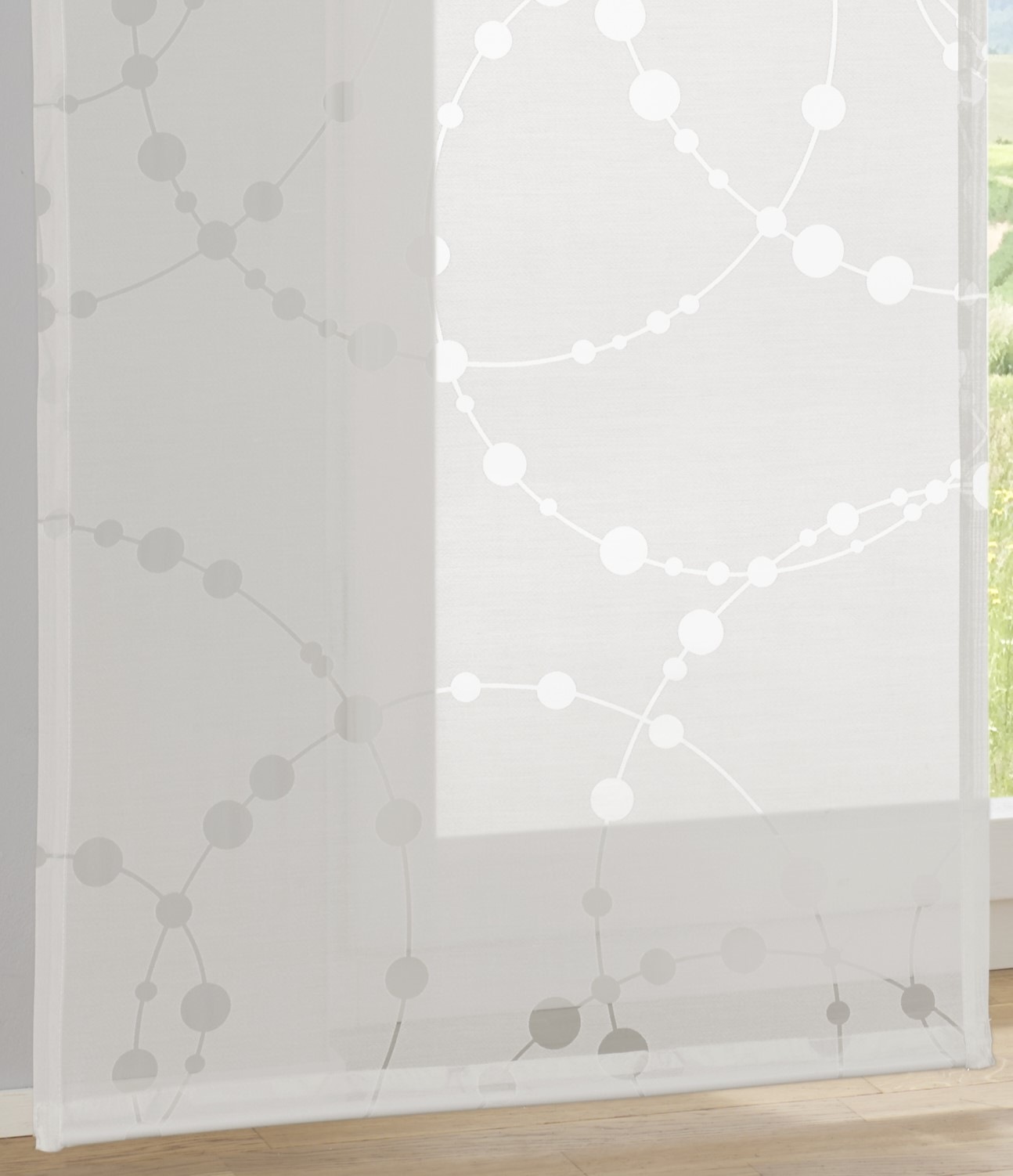 Thumbnail - Kutti Schiebegardine "Cadena Schiebevorhang" Paneelwagen 1 Stk. tlg. Ausbrenner Kreis Motiv (1 St)