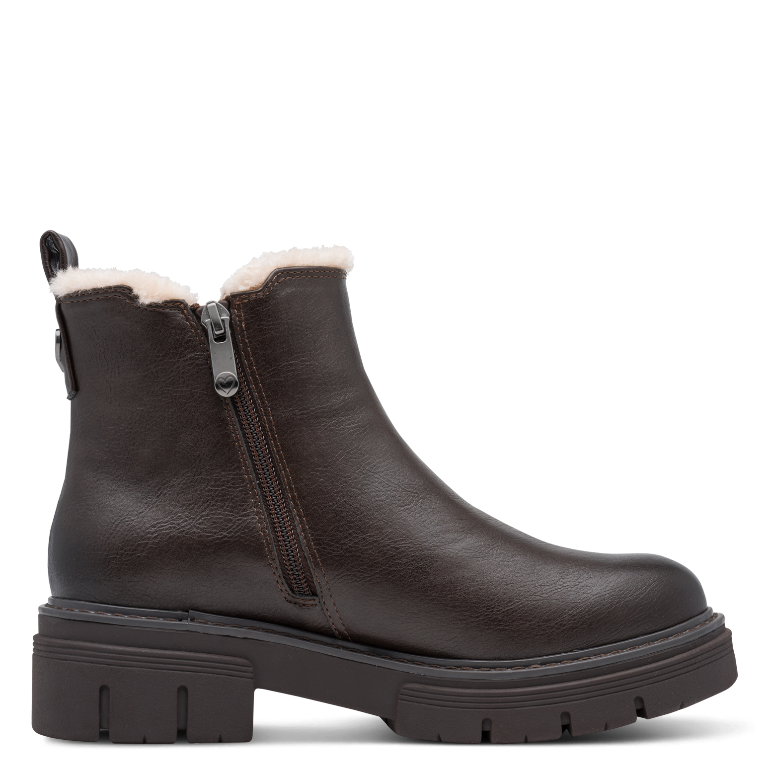 MARCO TOZZI Winterstiefelette  , Blockabsatz, Winterboots mit Stretcheinsatz an der Außenseite