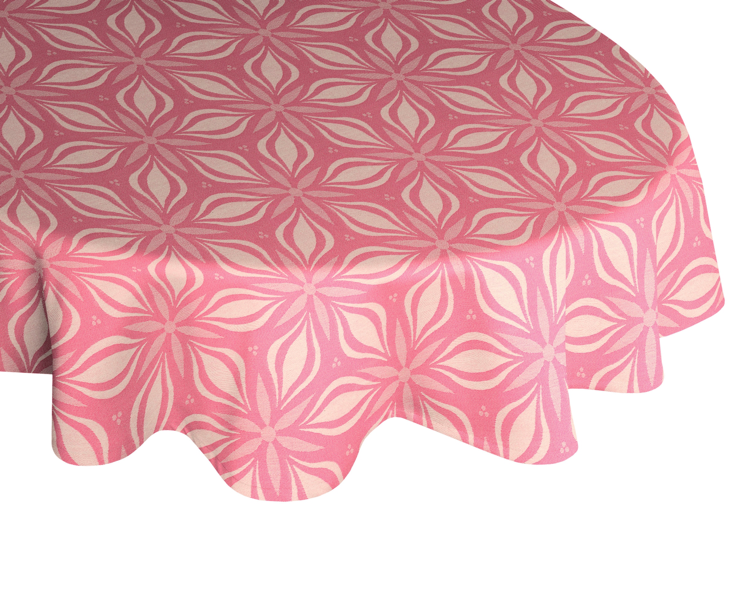 Tischdecke ADAM, B:145cm L:220cm, pink, Bio-Baumwolle, Tischdecken, "Retro Floret", aus 100% Bio-Baumwolle