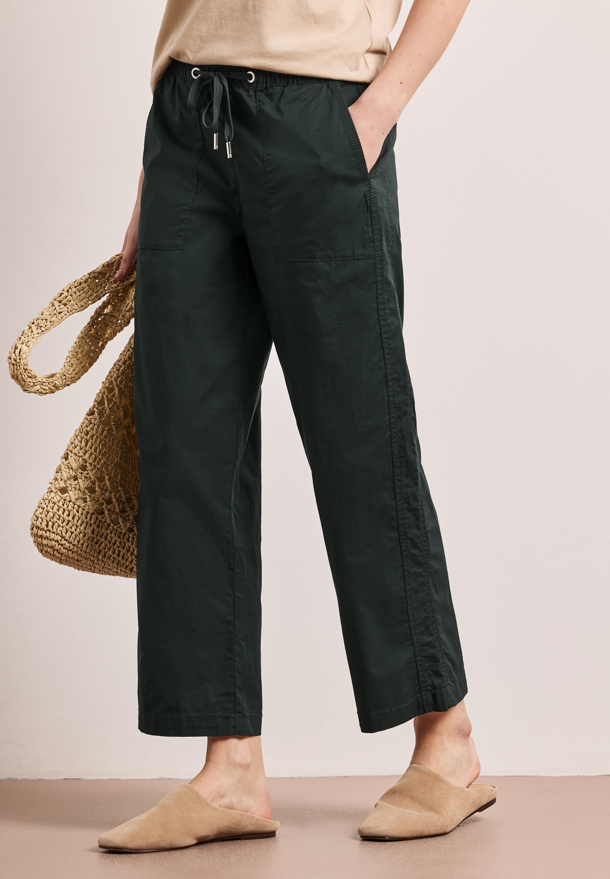 STREET ONE Paperbag-Hose mit elastischem Bund günstig online kaufen