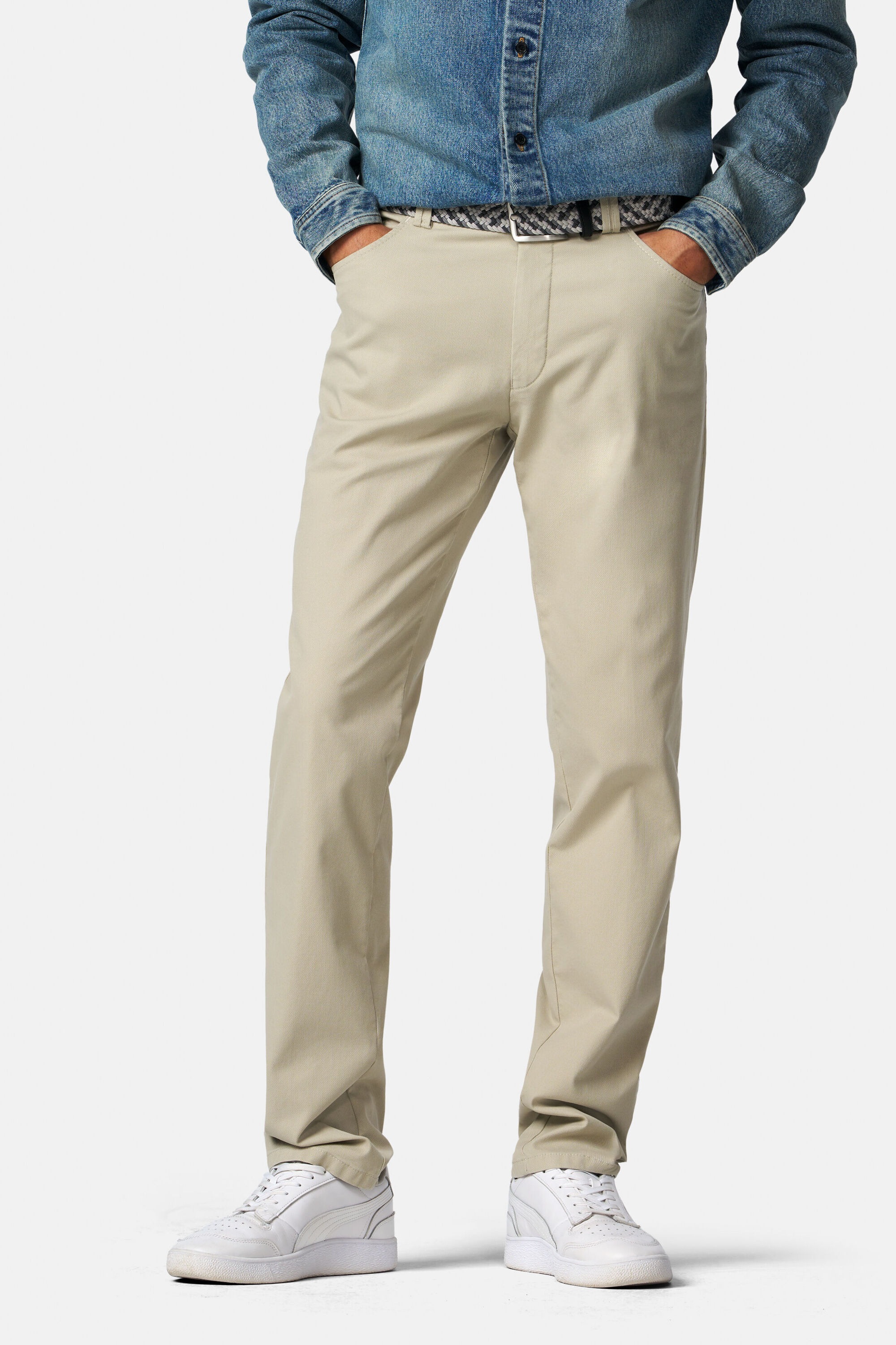 MEYER Herren Chinos "Dublin 9-3009", beige, Gr. 48, unifarben, 75% Baumwolle, 21% Lyocell, 4% Elasthan, Hosen, in hochelastischer moderner Micro